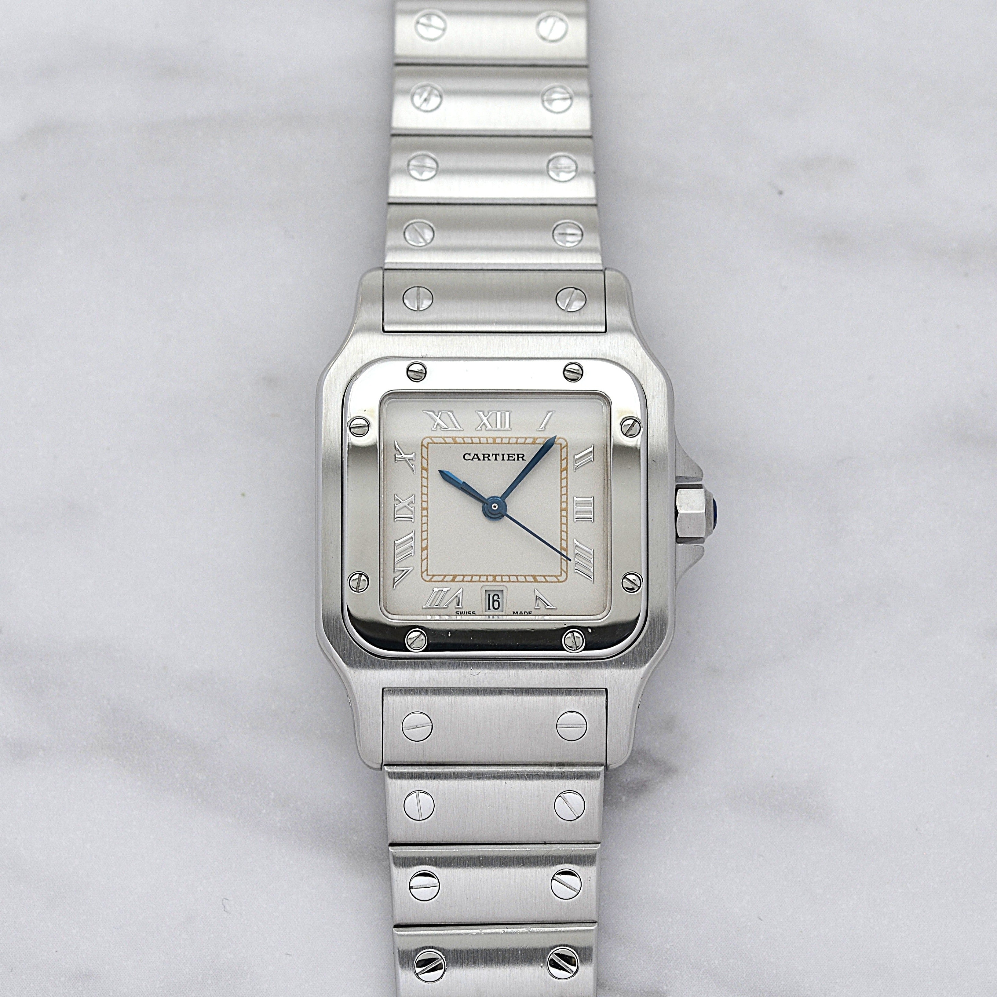 【Cartier】カルティエ サントスガルベLM アップライトローマ カルティエコンプリートサービス済み