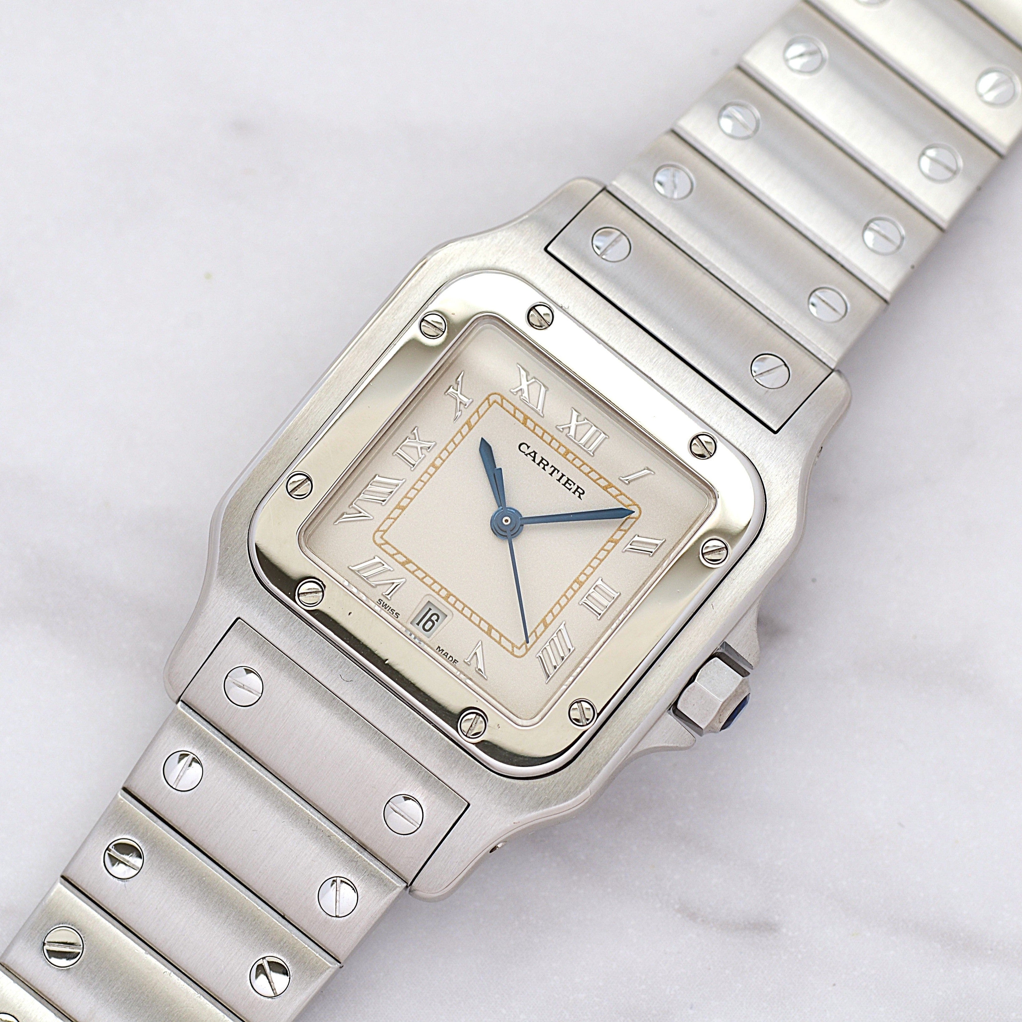 【Cartier】カルティエ サントスガルベLM アップライトローマ カルティエコンプリートサービス済み