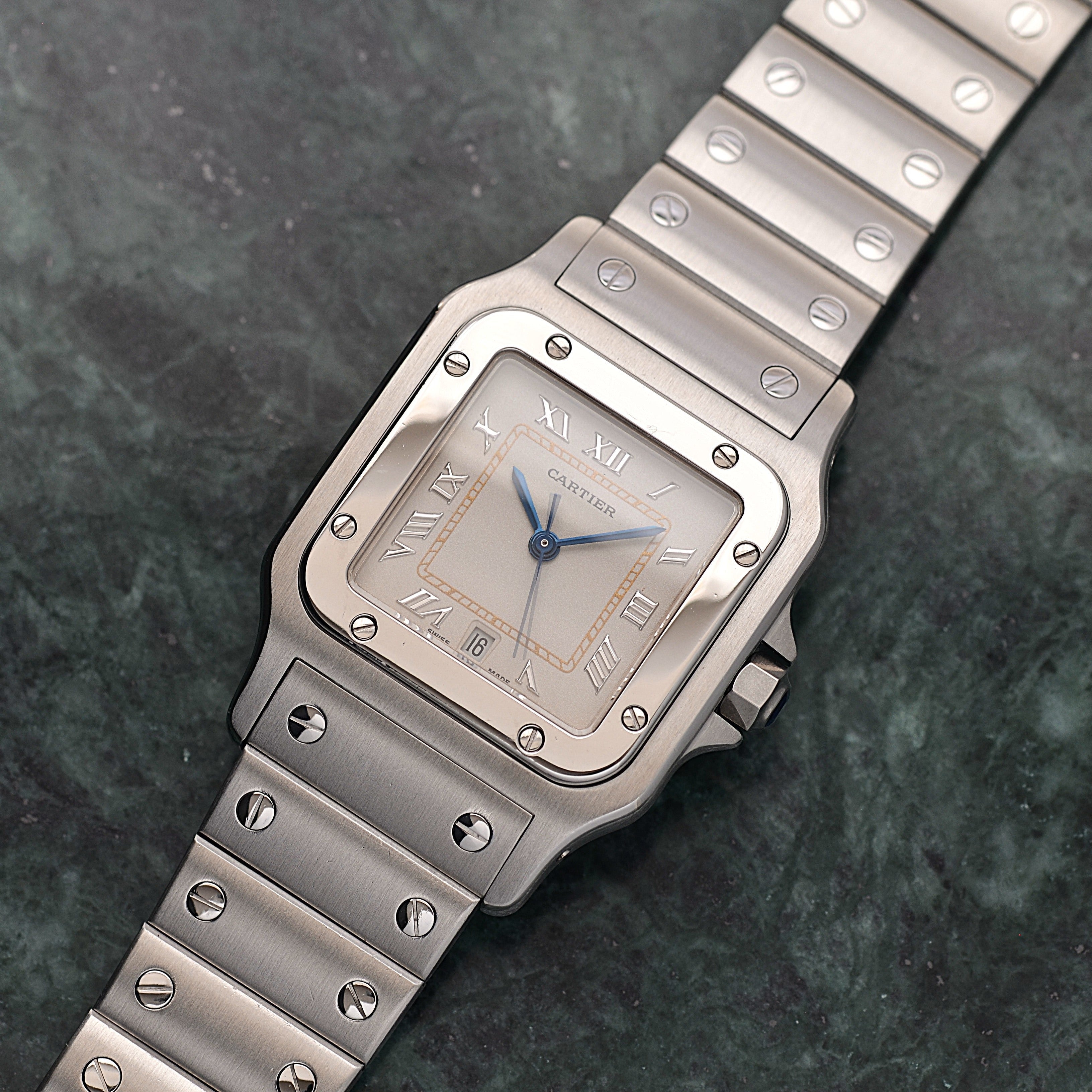 【Cartier】カルティエ サントスガルベLM アップライトローマ カルティエコンプリートサービス済み