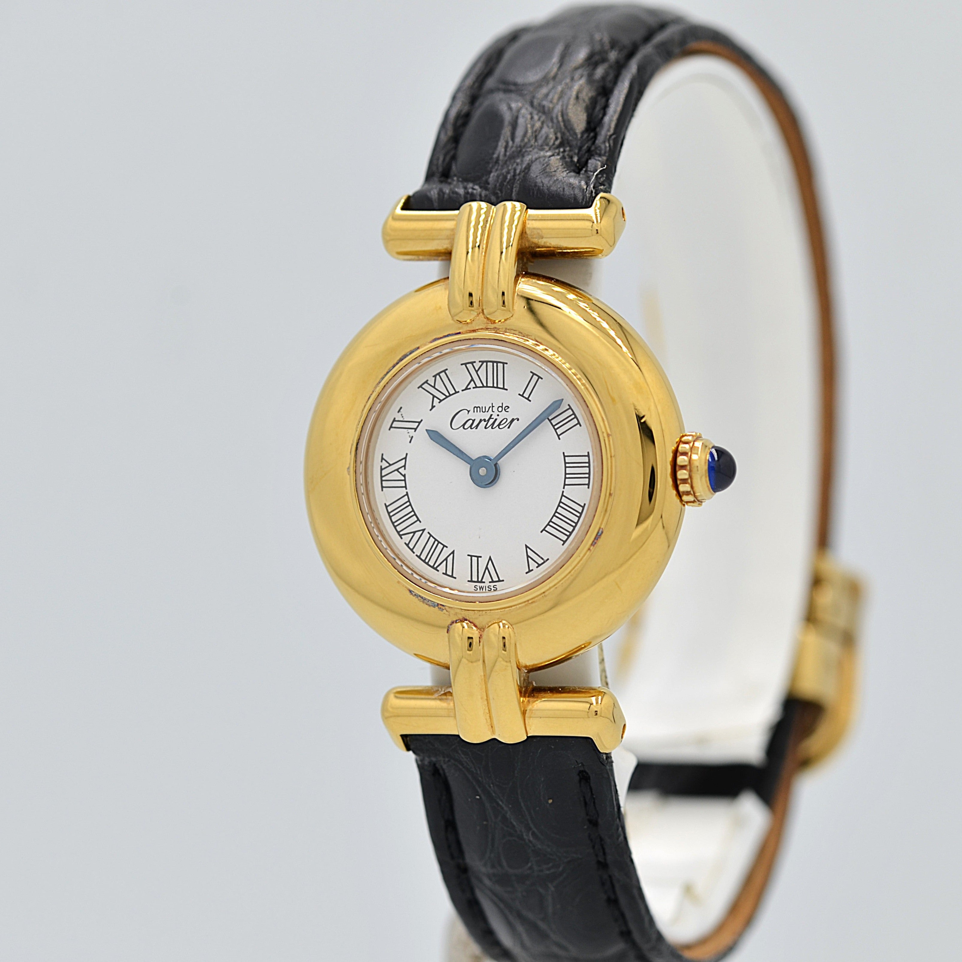 【Cartier】カルティエ マストコリゼ GP ホワイトローマ 純正Dバックル付き