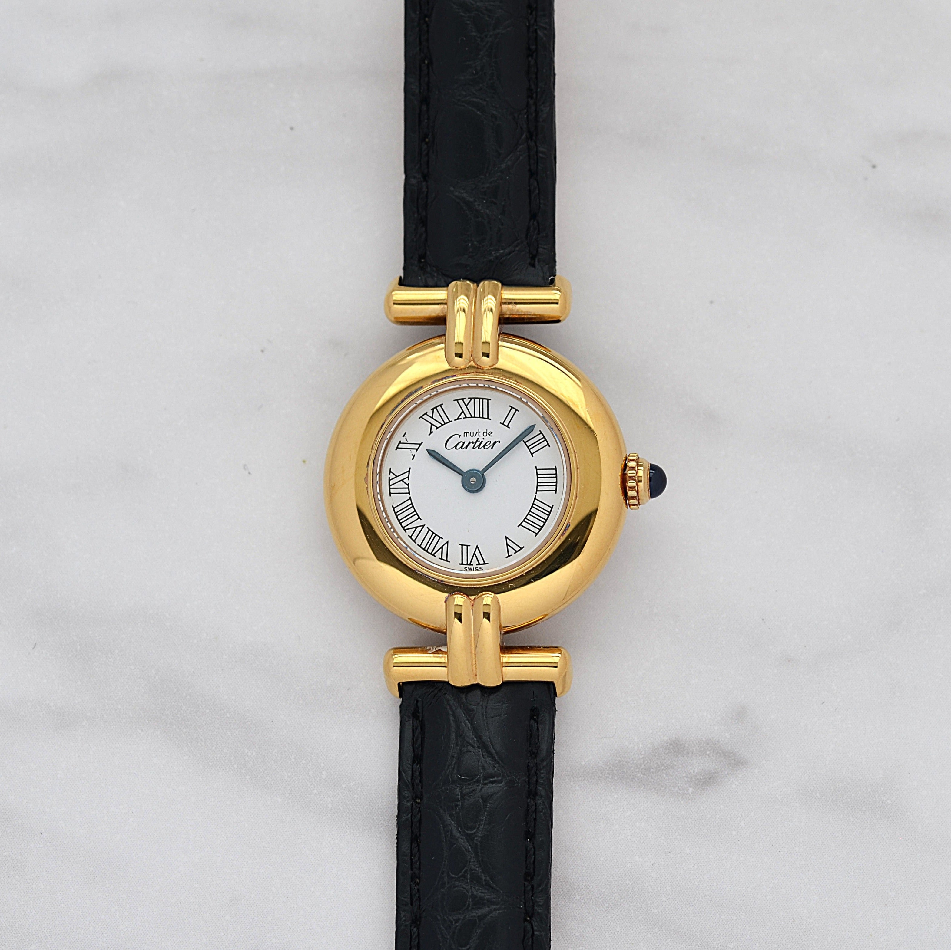 【Cartier】カルティエ マストコリゼ GP ホワイトローマ 純正Dバックル付き