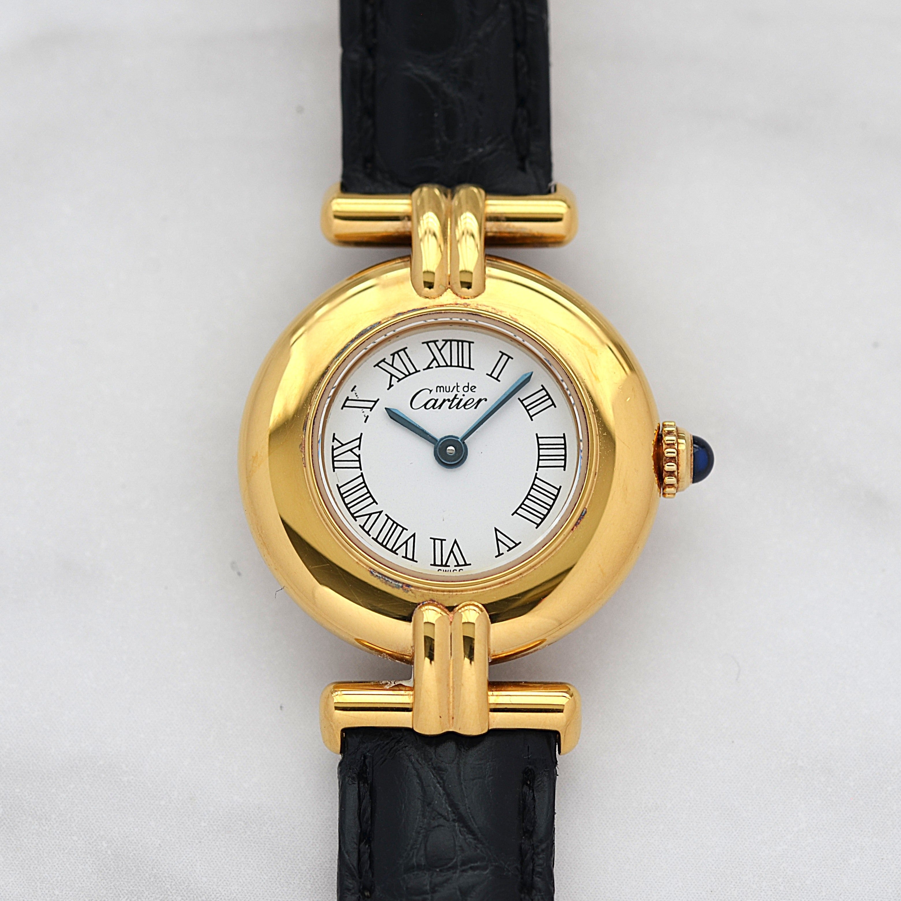 【Cartier】カルティエ マストコリゼ GP ホワイトローマ 純正Dバックル付き