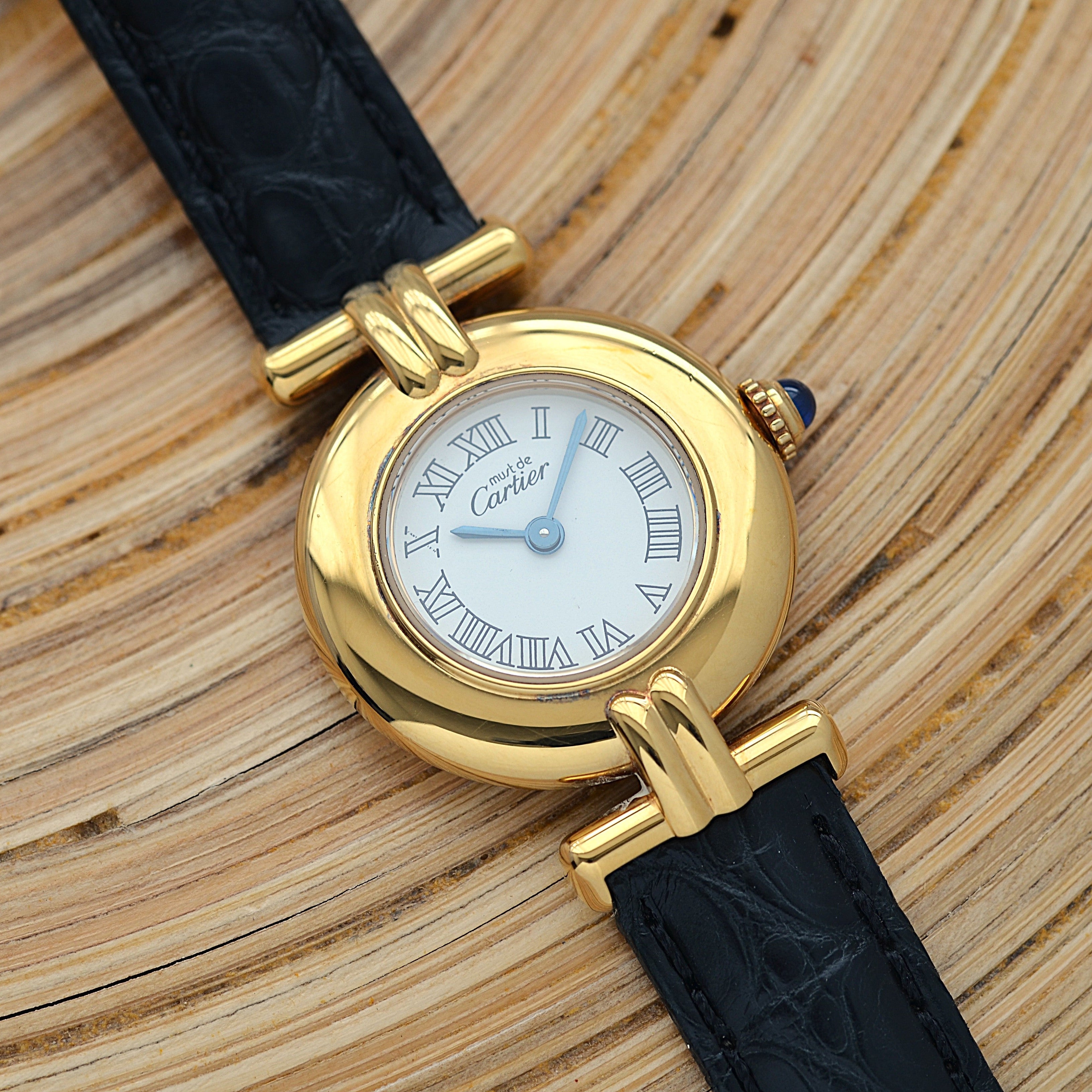 【Cartier】カルティエ マストコリゼ GP ホワイトローマ 純正Dバックル付き