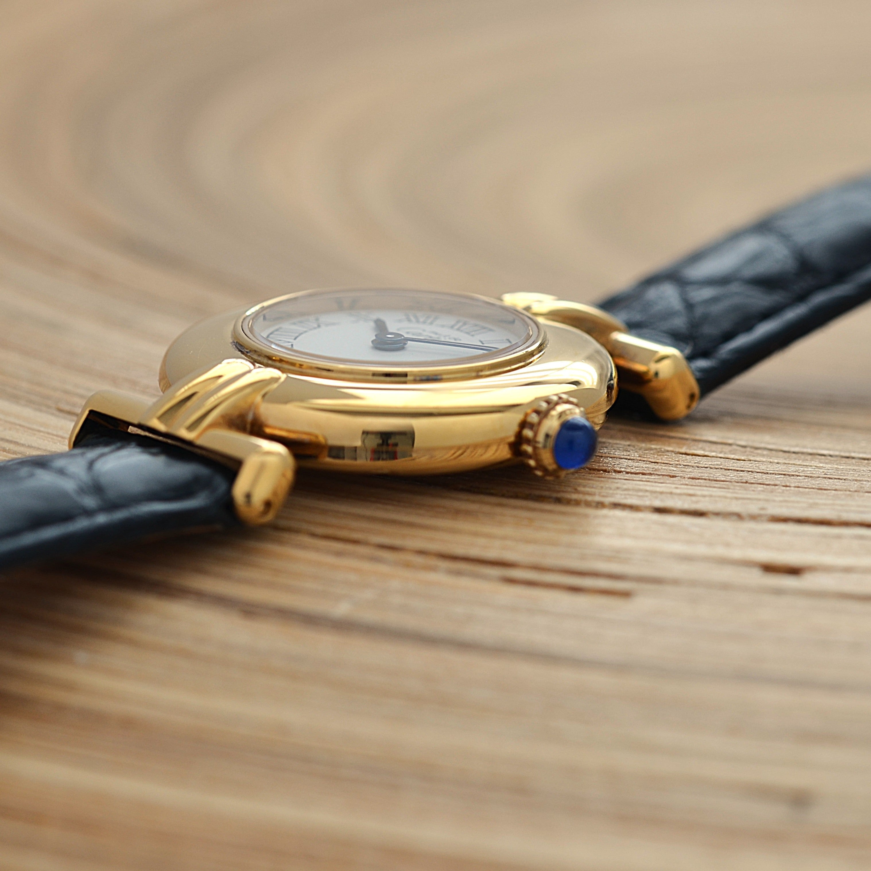 【Cartier】カルティエ マストコリゼ GP ホワイトローマ 純正Dバックル付き