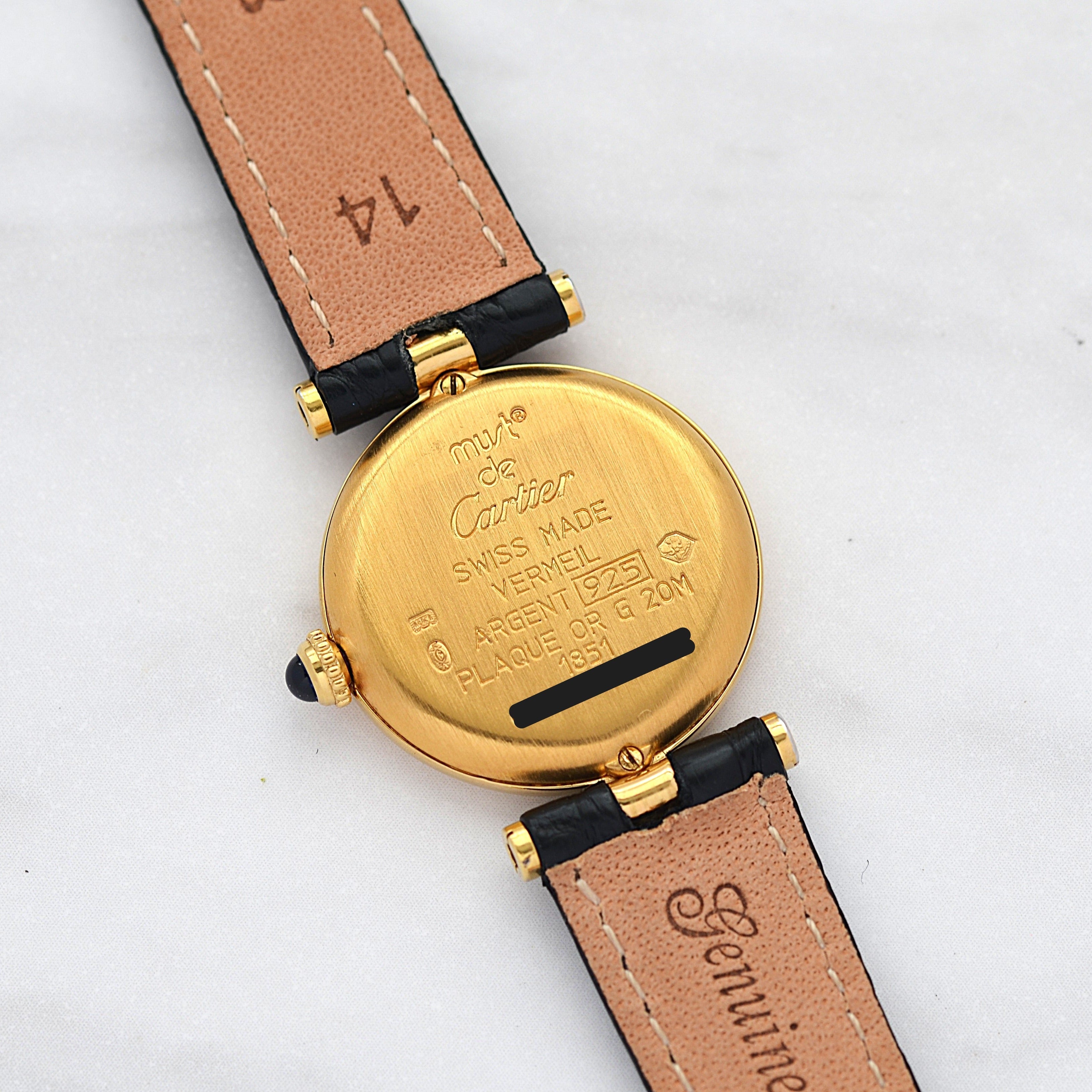 【Cartier】カルティエ マストヴァンドームSM アイボリーローマ文字盤 純正Dバックル付き