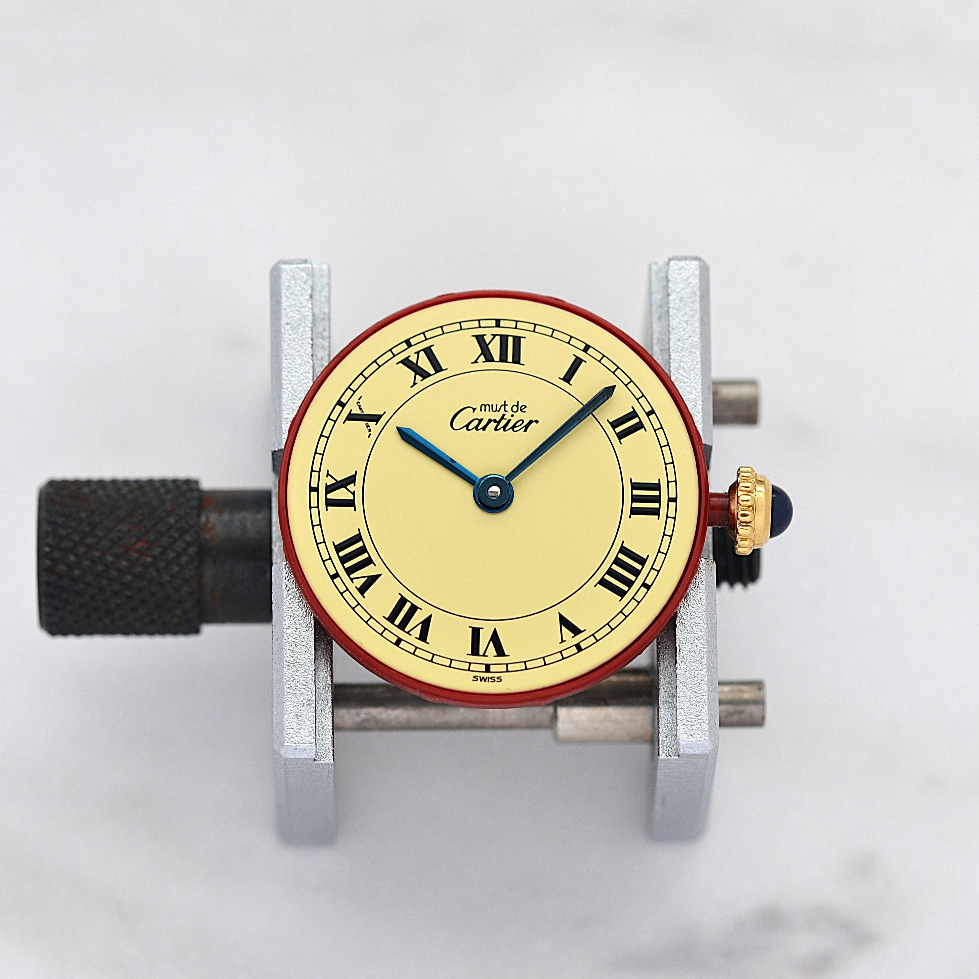 【Cartier】カルティエ マストヴァンドームSM アイボリーローマ文字盤 純正Dバックル付き