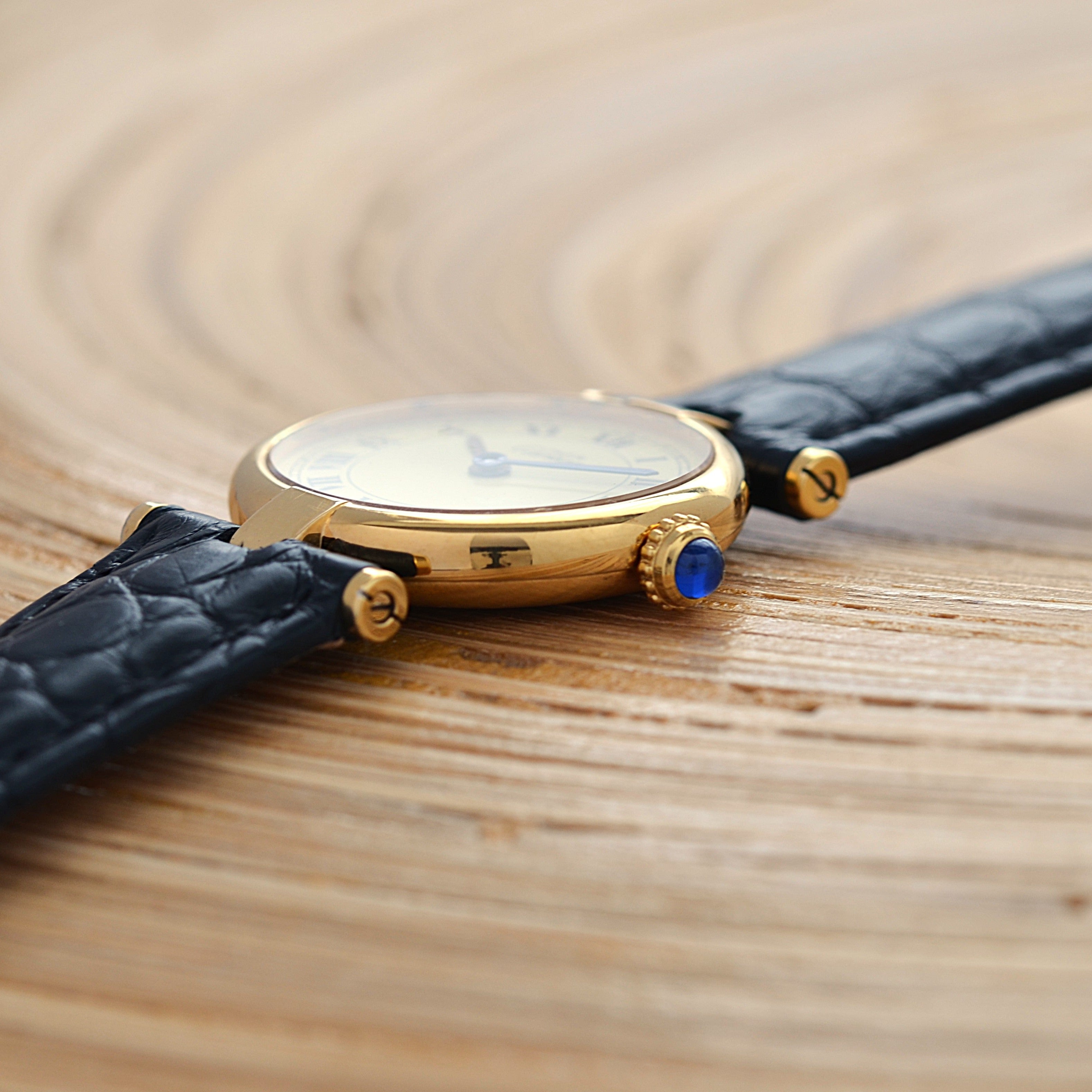 【Cartier】カルティエ マストヴァンドームSM アイボリーローマ文字盤 純正Dバックル付き