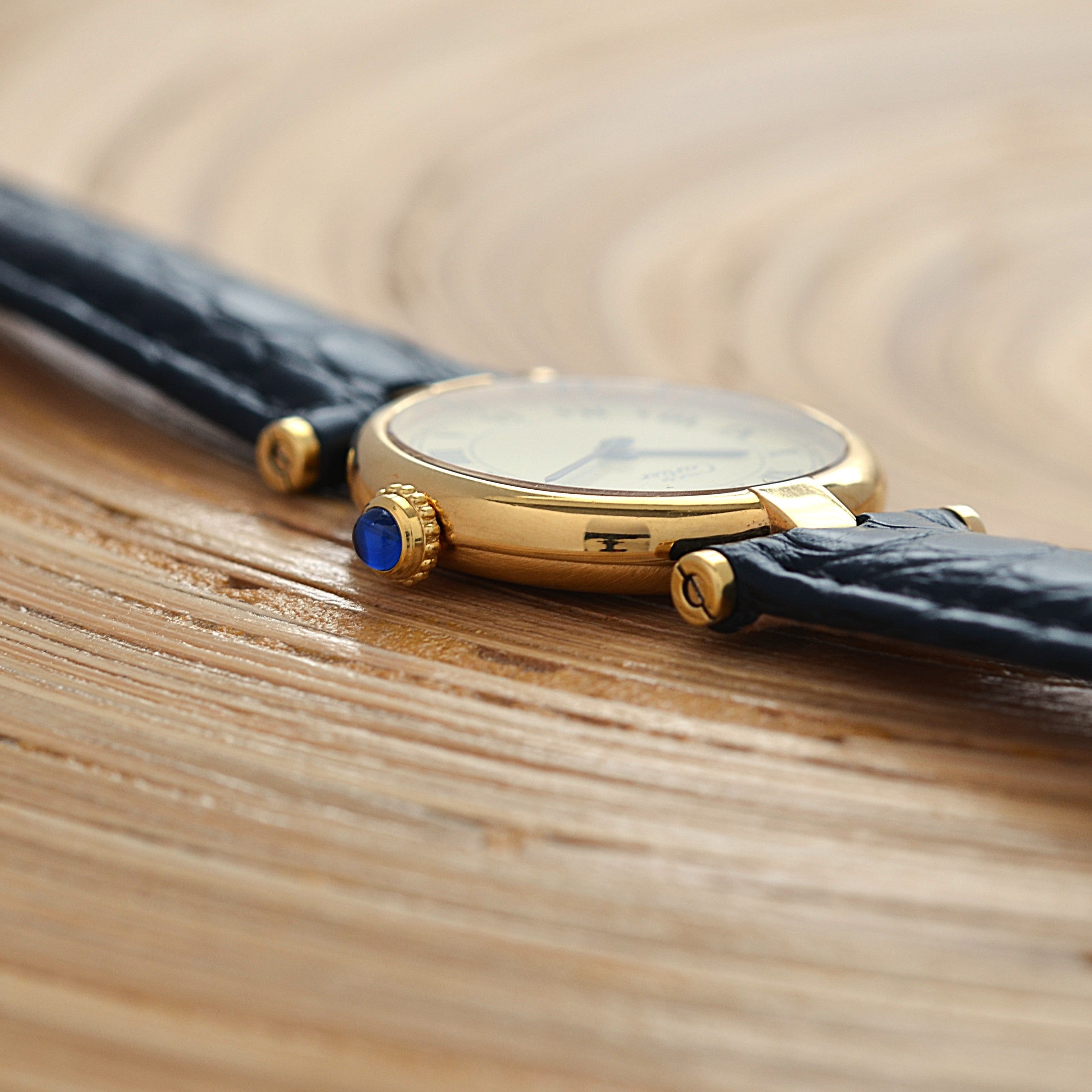 【Cartier】カルティエ マストヴァンドームSM アイボリーローマ文字盤 純正Dバックル付き