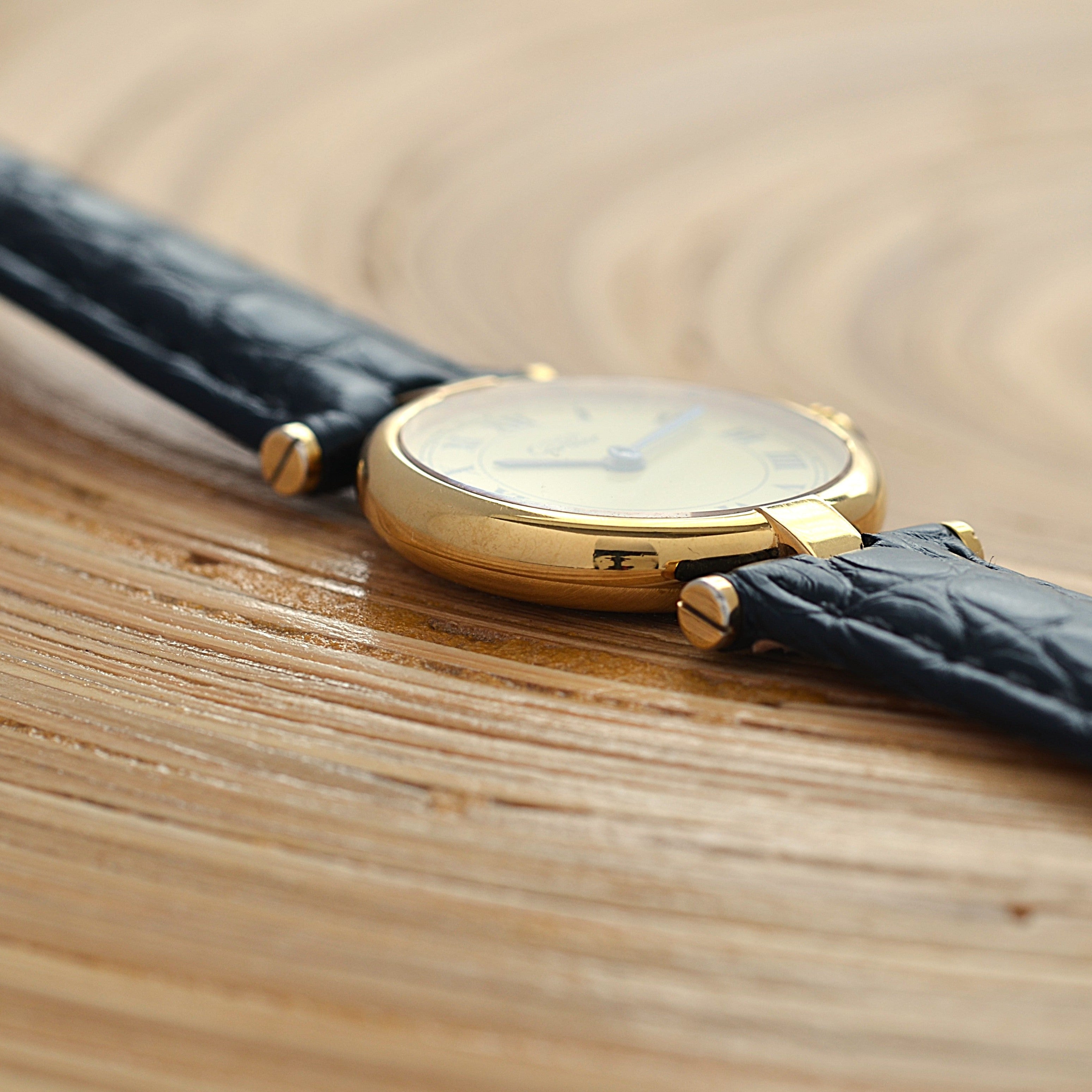 【Cartier】カルティエ マストヴァンドームSM アイボリーローマ文字盤 純正Dバックル付き