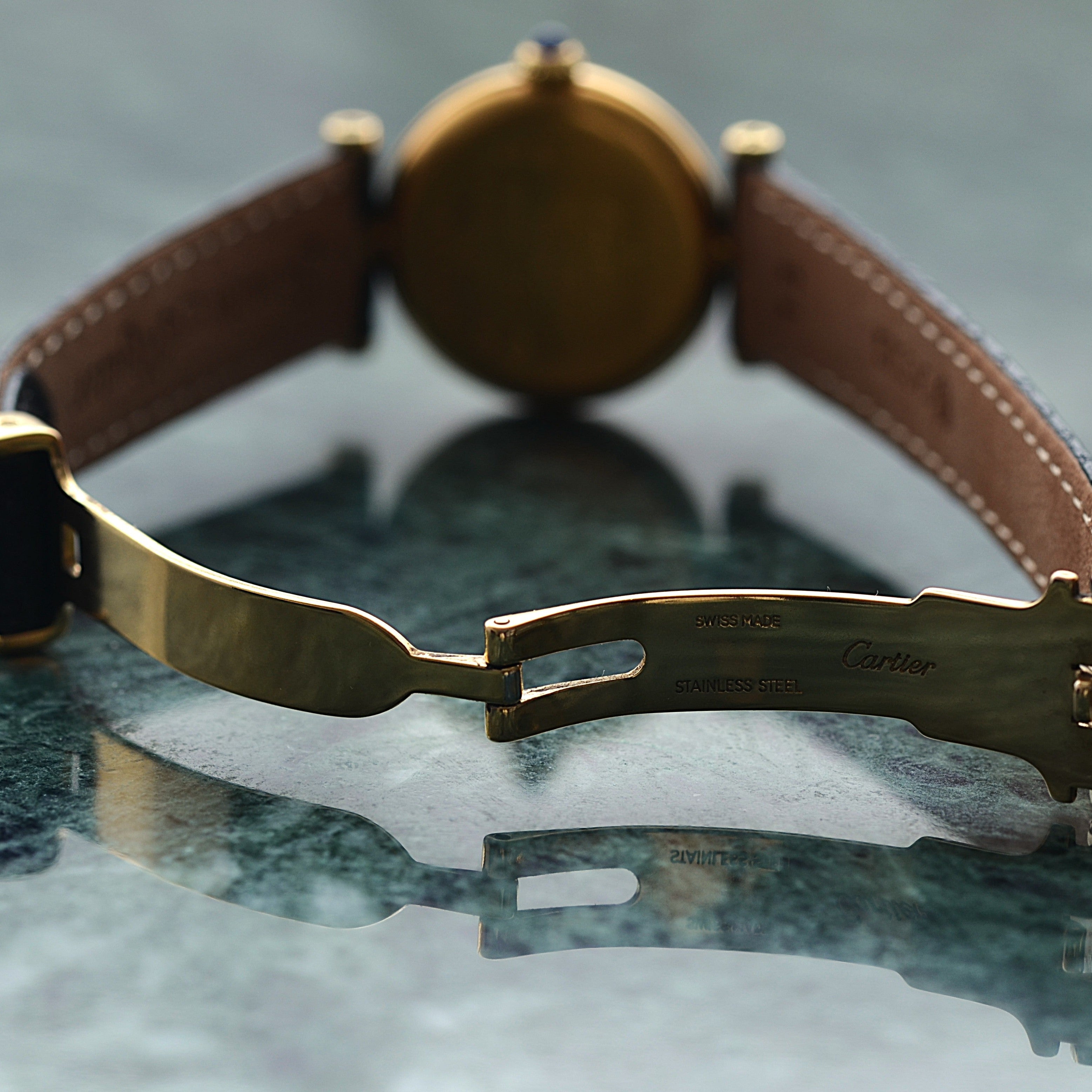 【Cartier】カルティエ マストヴァンドームSM アイボリーローマ文字盤 純正Dバックル付き