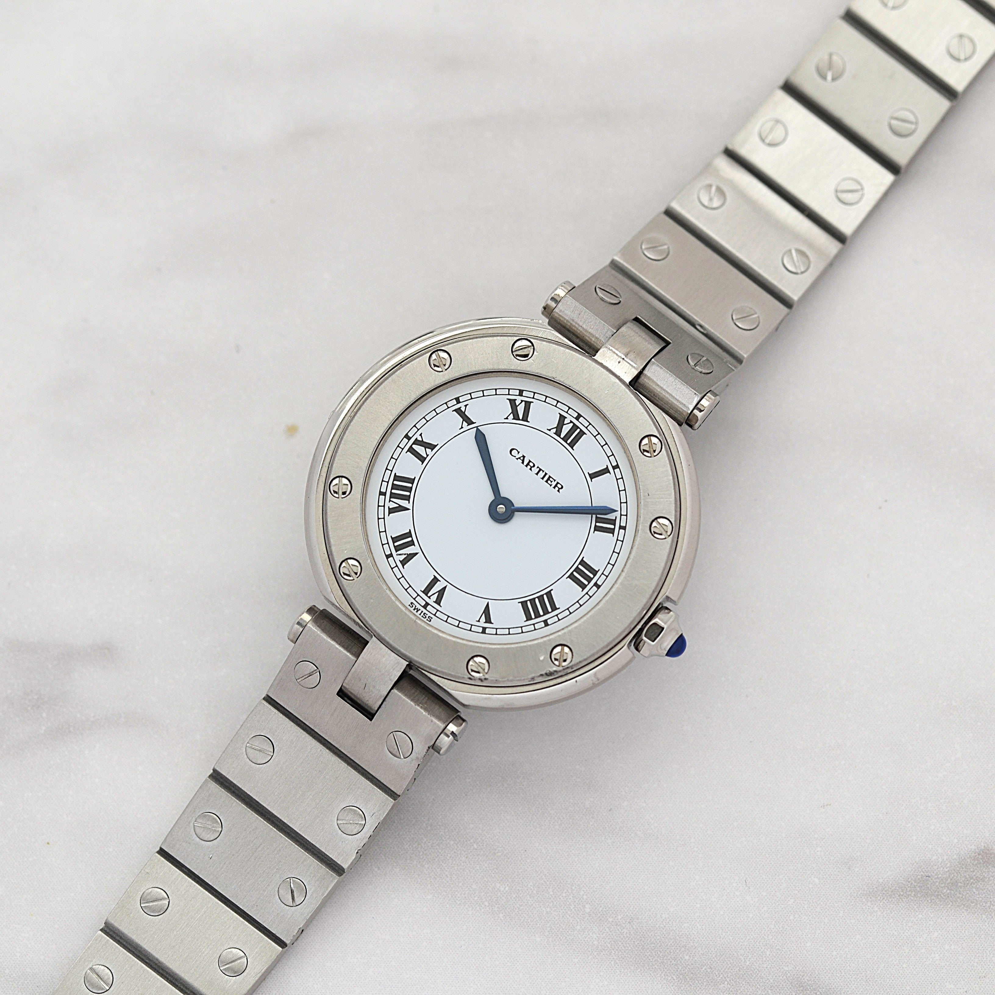 【Cartier】カルティエ サントスヴァンドームSM ステンレス カルティエコンプリートサービス済み