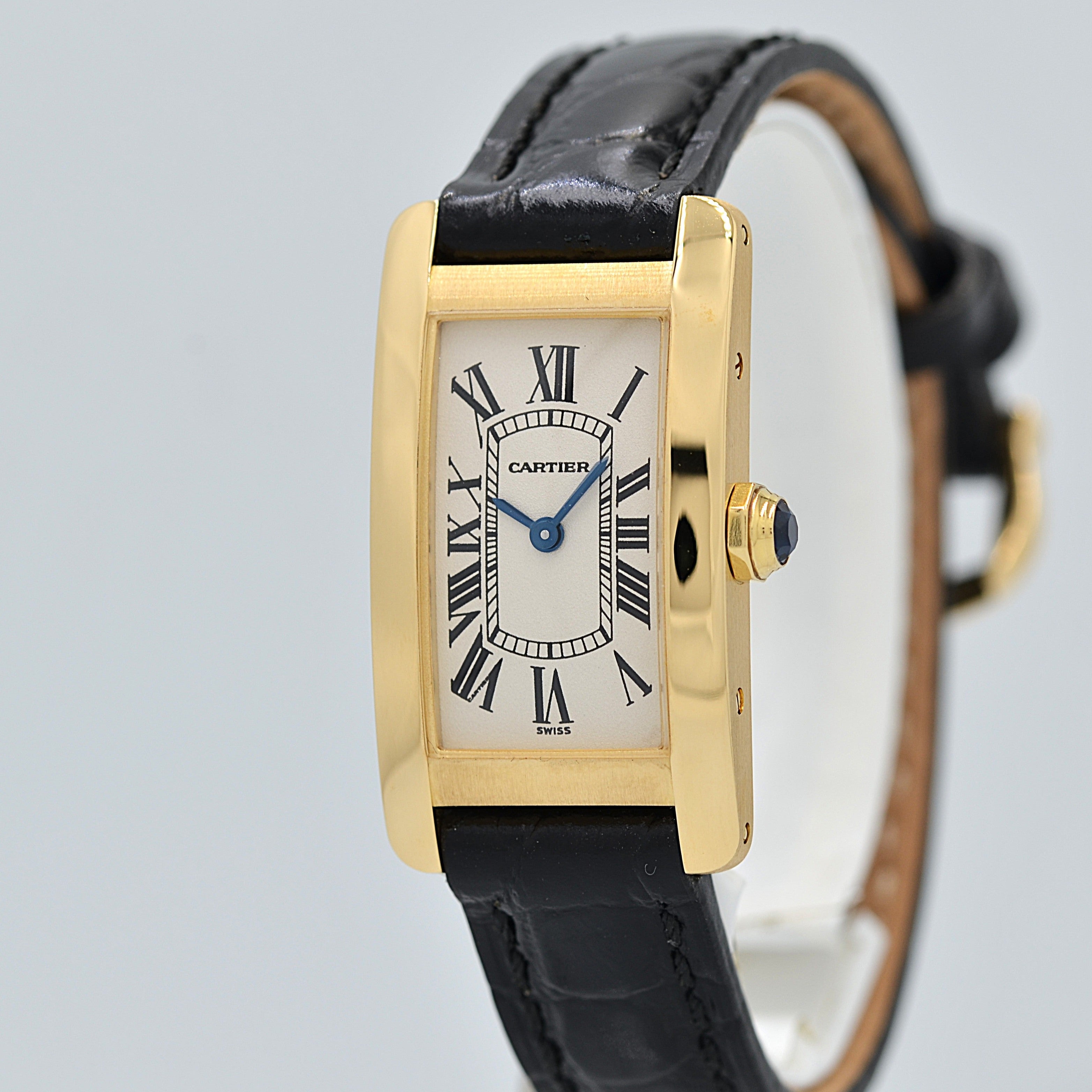 【Cartier】カルティエ タンクアメリカン SM18KYG 付属品付き カルティエコンプリートサービス済み