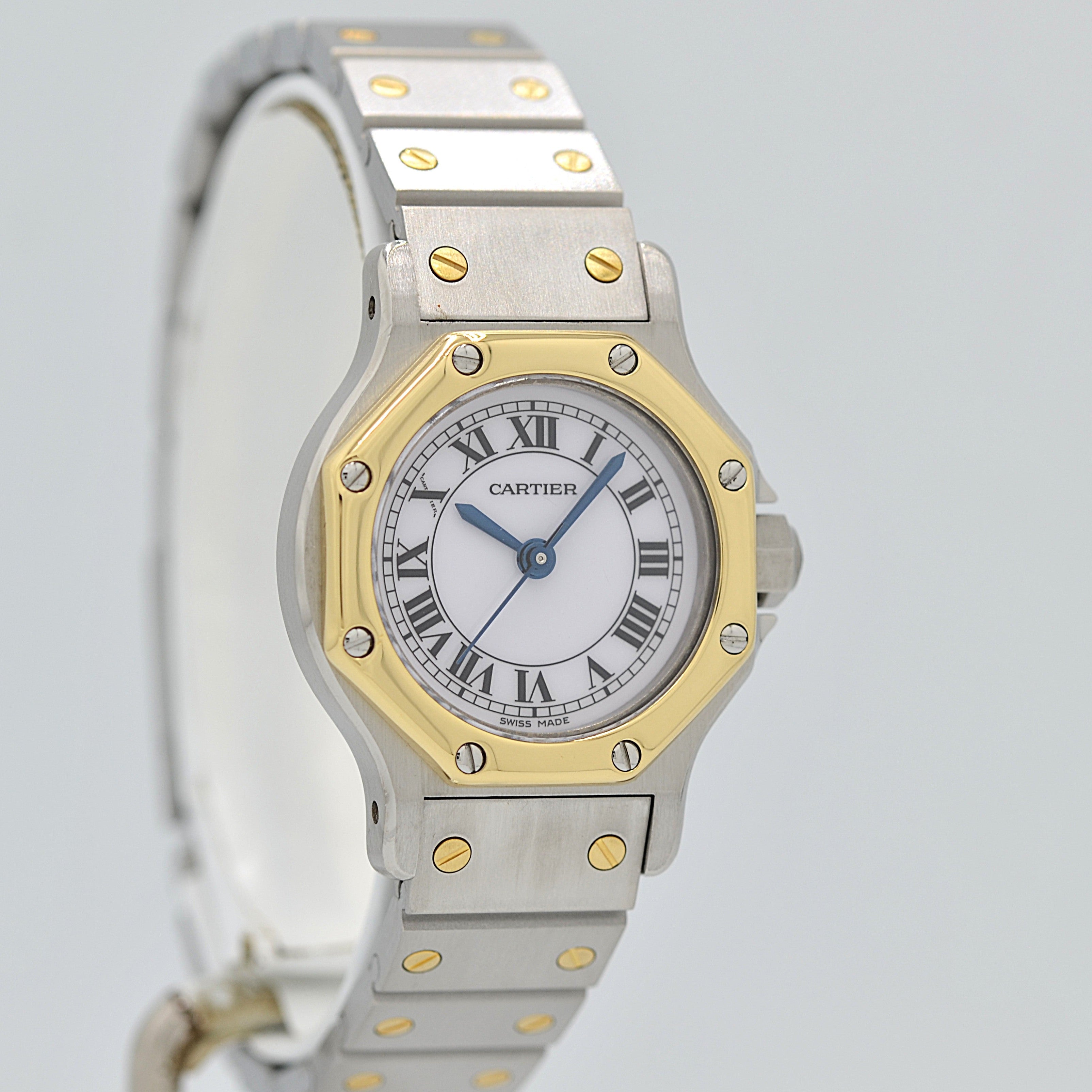 【Cartier】カルティエ サントスオクタゴンSM 18KYG×SS 永久保証書付き