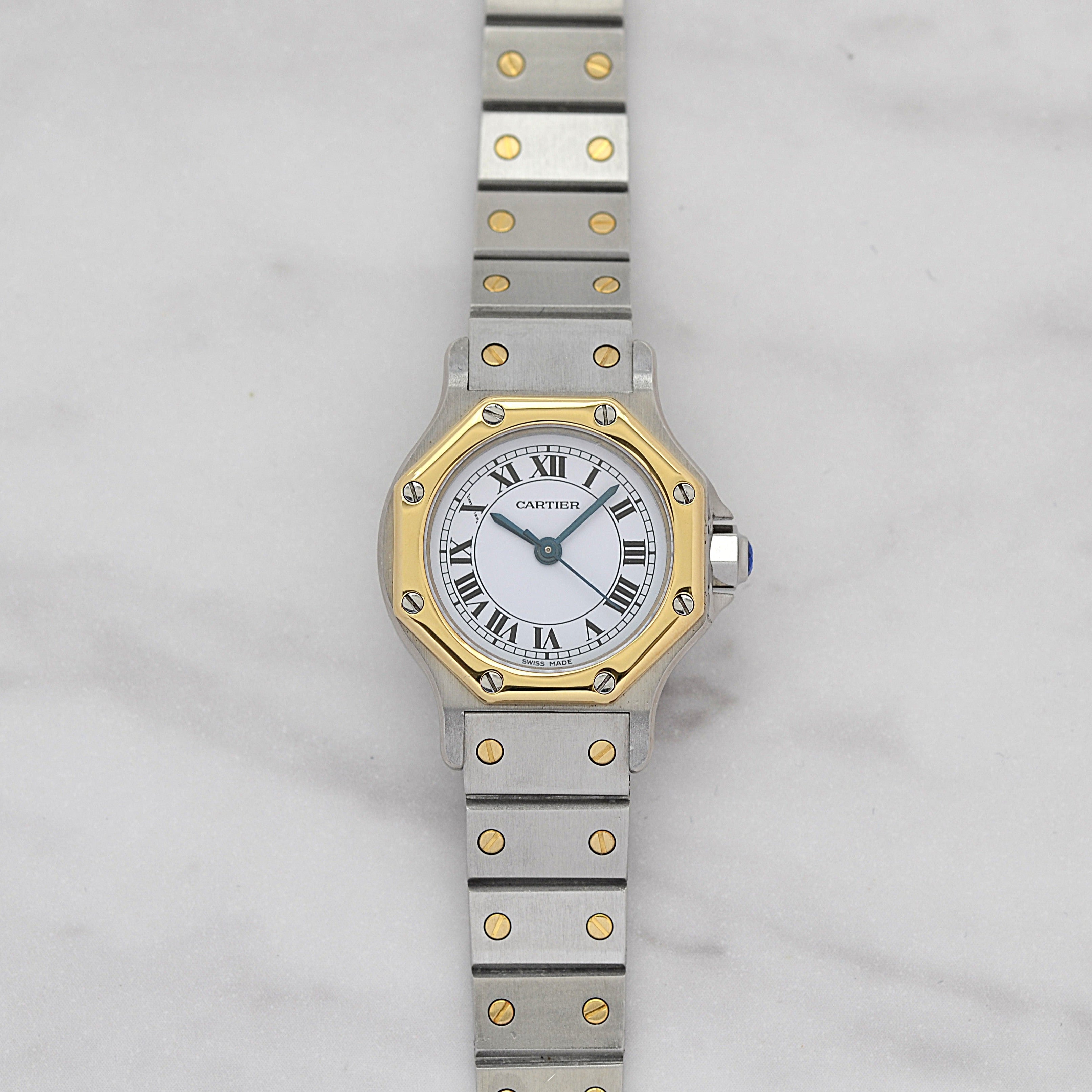 【Cartier】カルティエ サントスオクタゴンSM 18KYG×SS 「SWISS MADE」表記