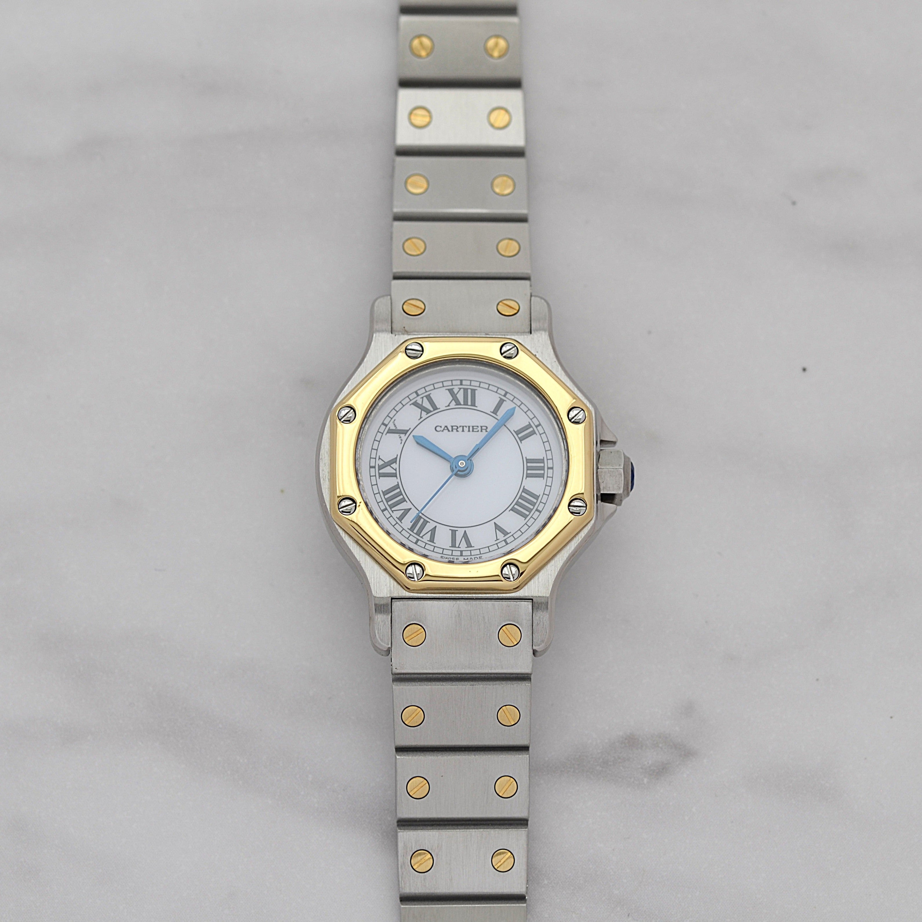 【Cartier】カルティエ サントスオクタゴンSM 18KYG×SS 永久保証書付き