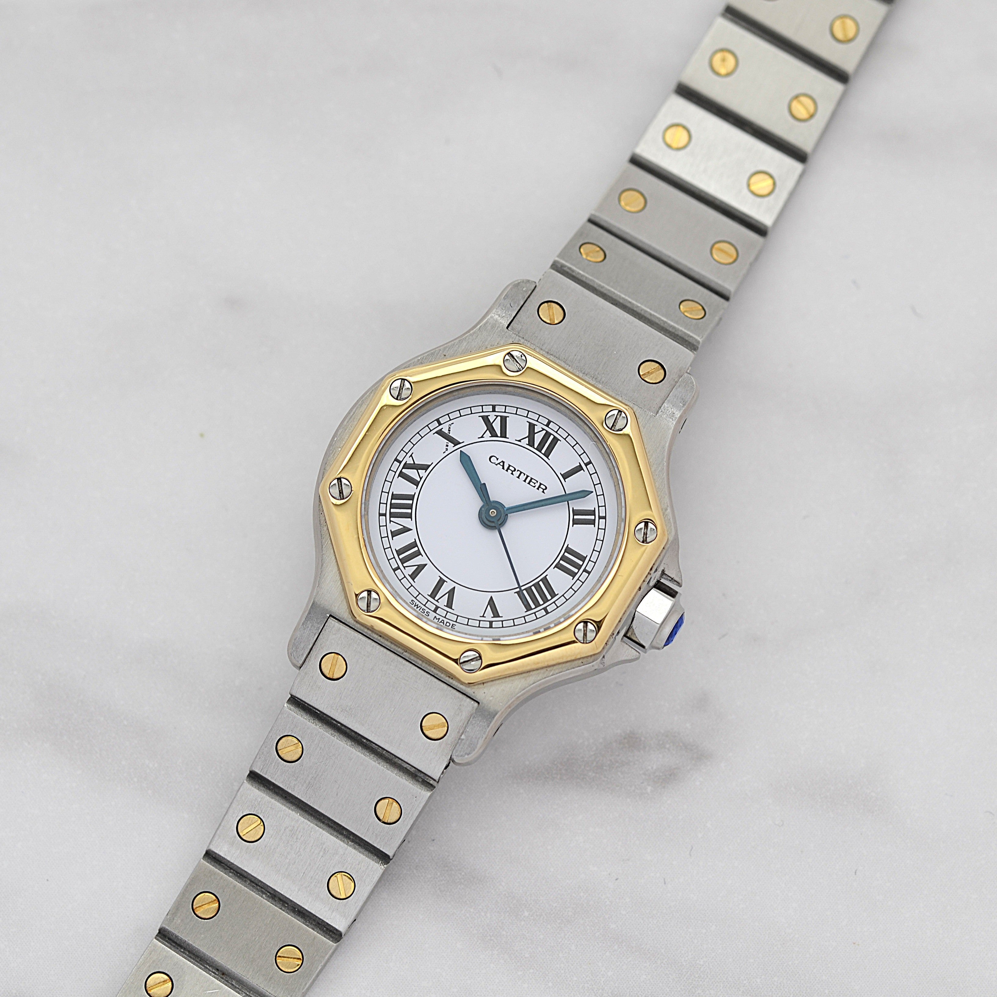 【Cartier】カルティエ サントスオクタゴンSM 18KYG×SS 「SWISS MADE」表記
