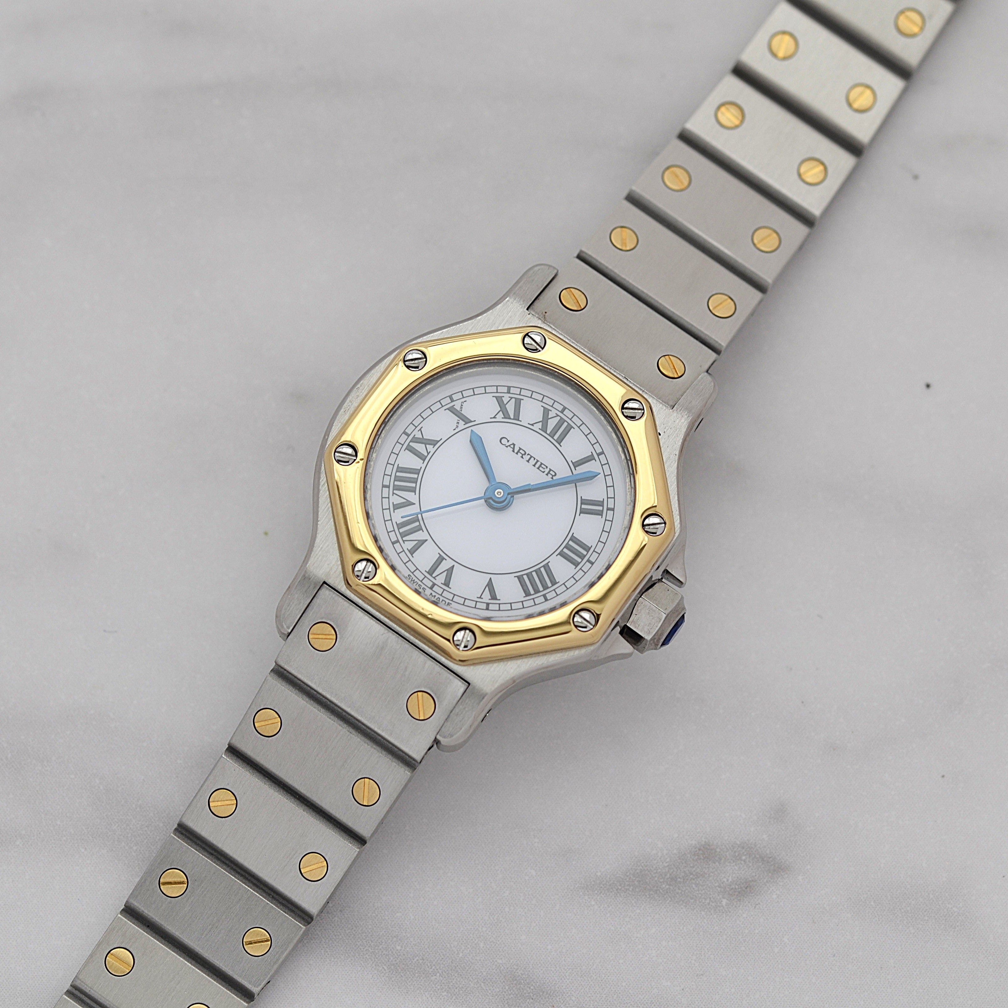 【Cartier】カルティエ サントスオクタゴンSM 18KYG×SS 永久保証書付き
