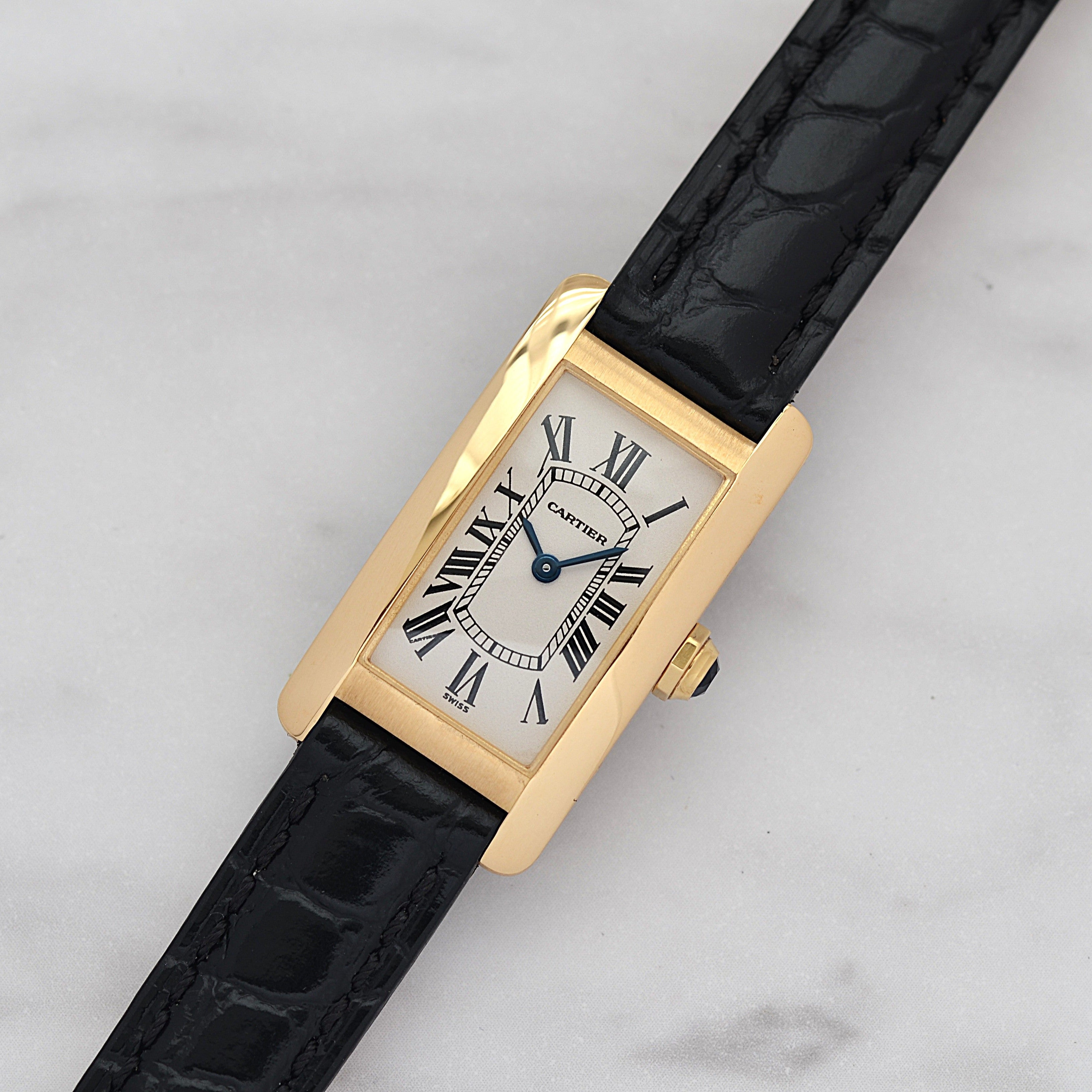 【Cartier】カルティエ タンクアメリカン SM18KYG 付属品付き カルティエコンプリートサービス済み