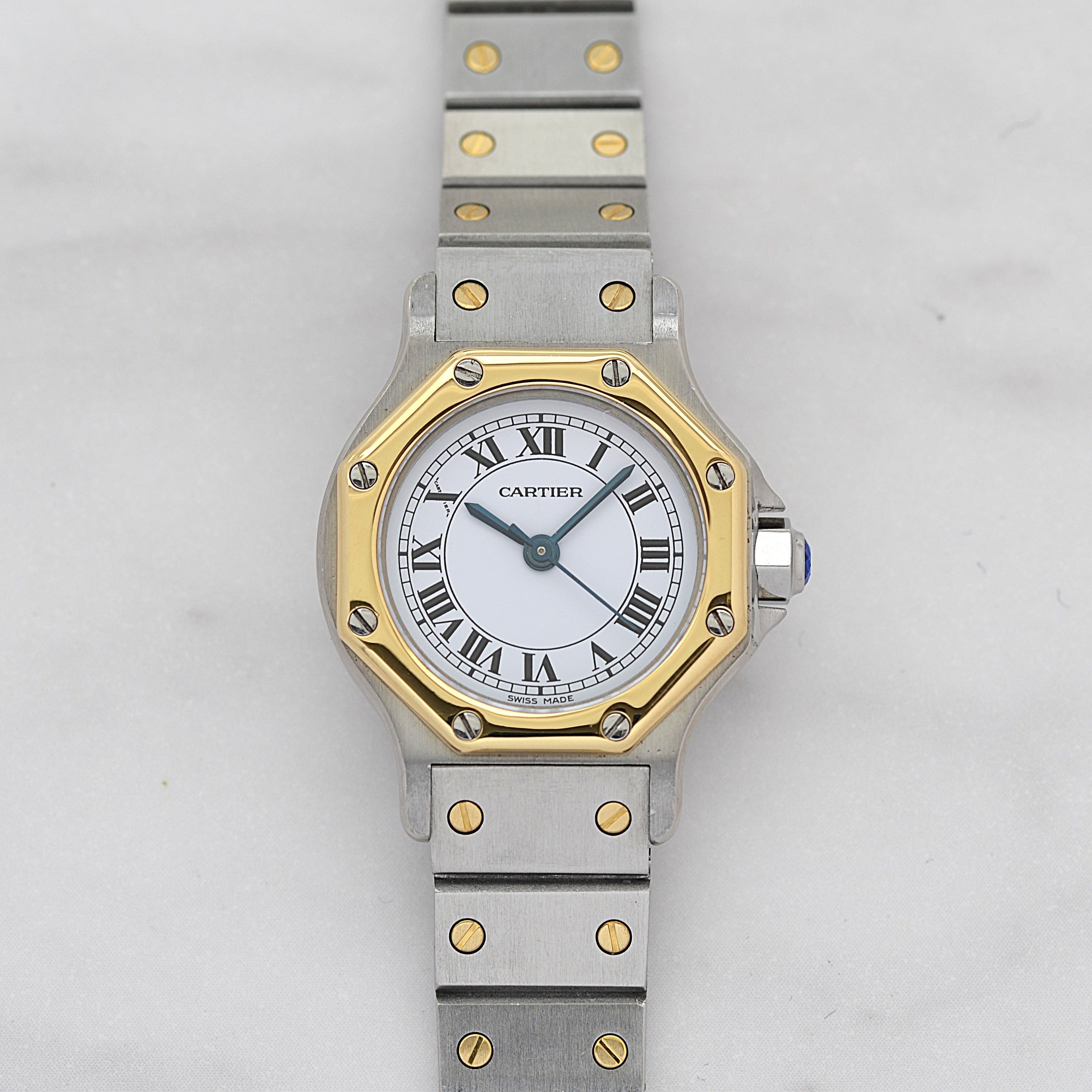 【Cartier】カルティエ サントスオクタゴンSM 18KYG×SS 「SWISS MADE」表記