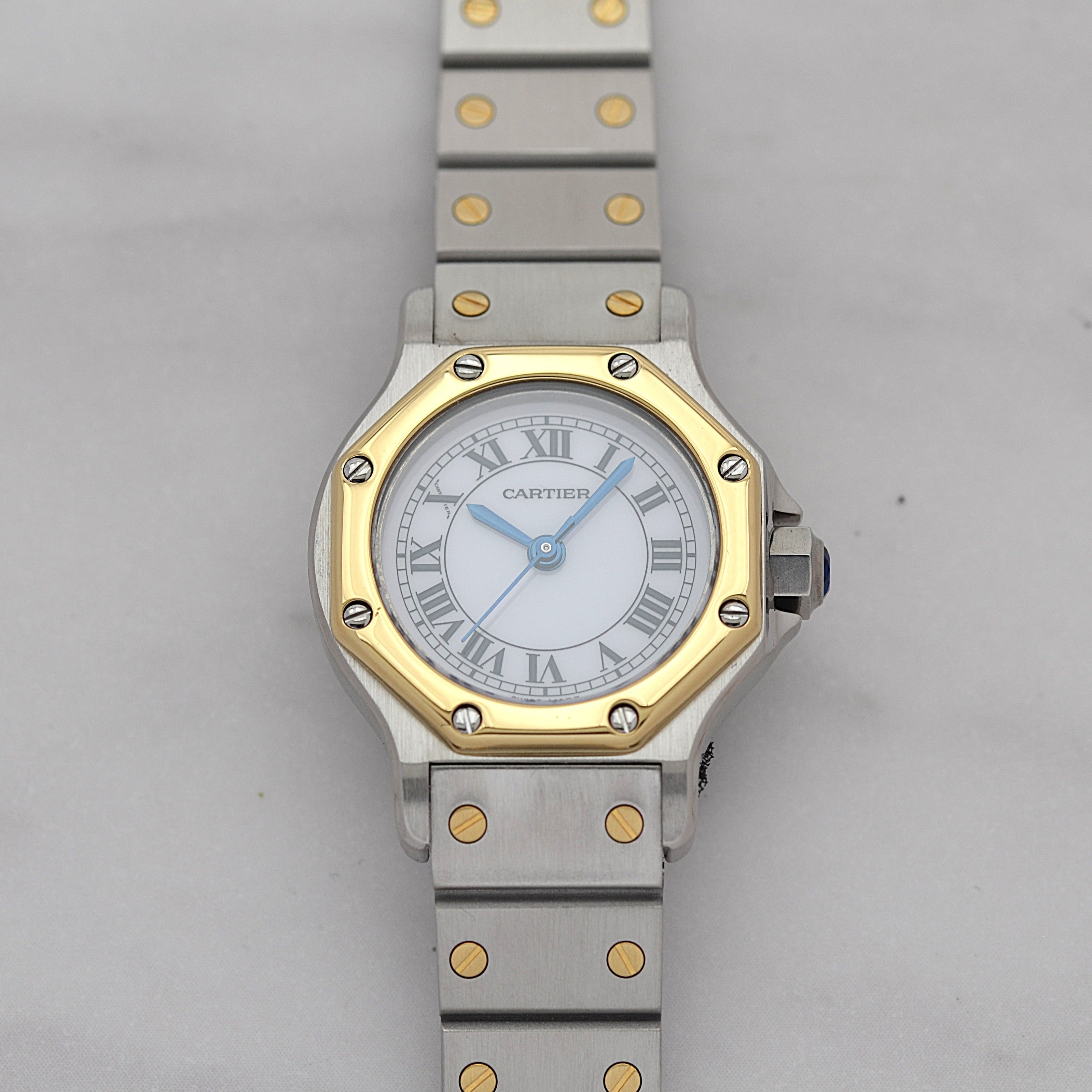 【Cartier】カルティエ サントスオクタゴンSM 18KYG×SS 永久保証書付き