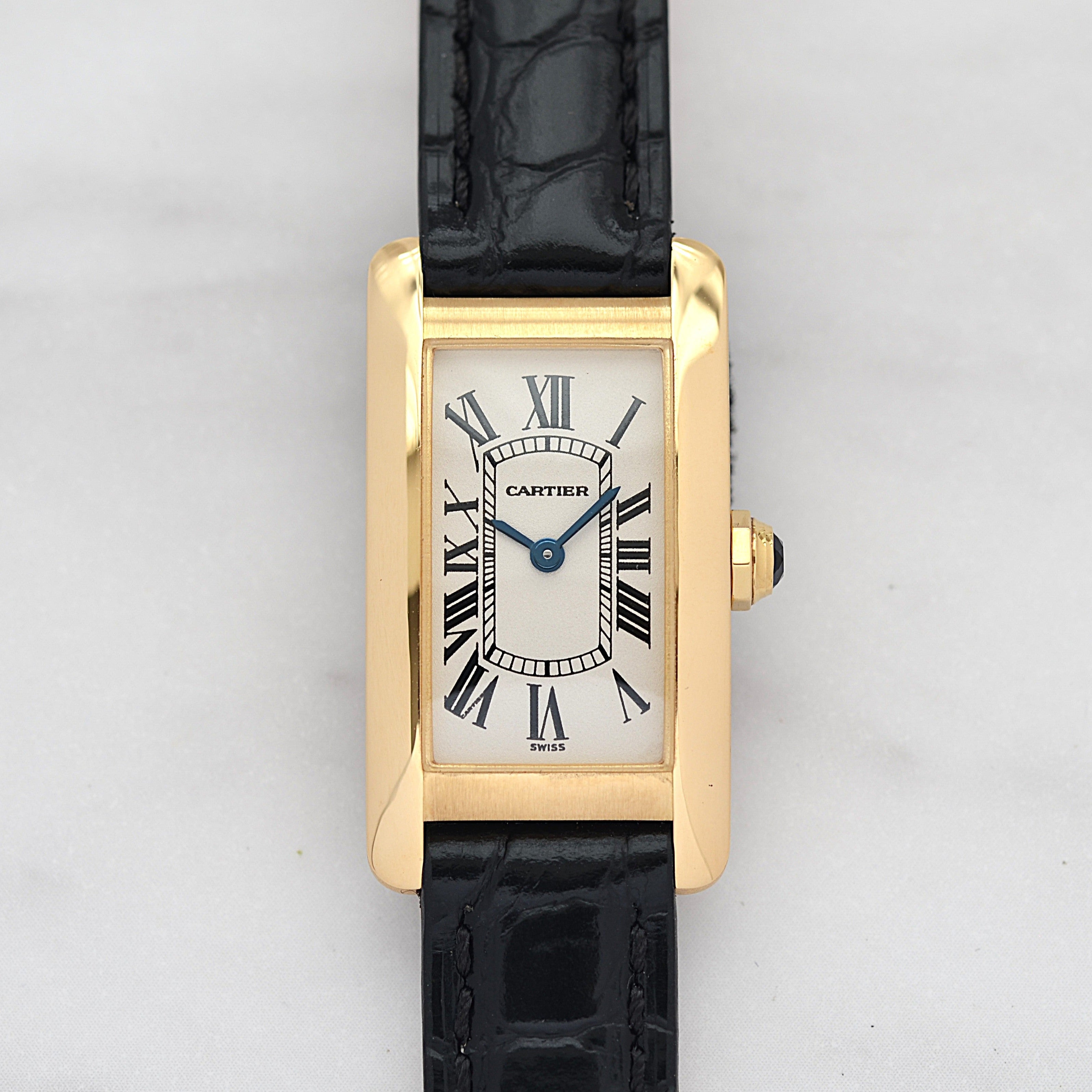 【Cartier】カルティエ タンクアメリカン SM18KYG 付属品付き カルティエコンプリートサービス済み