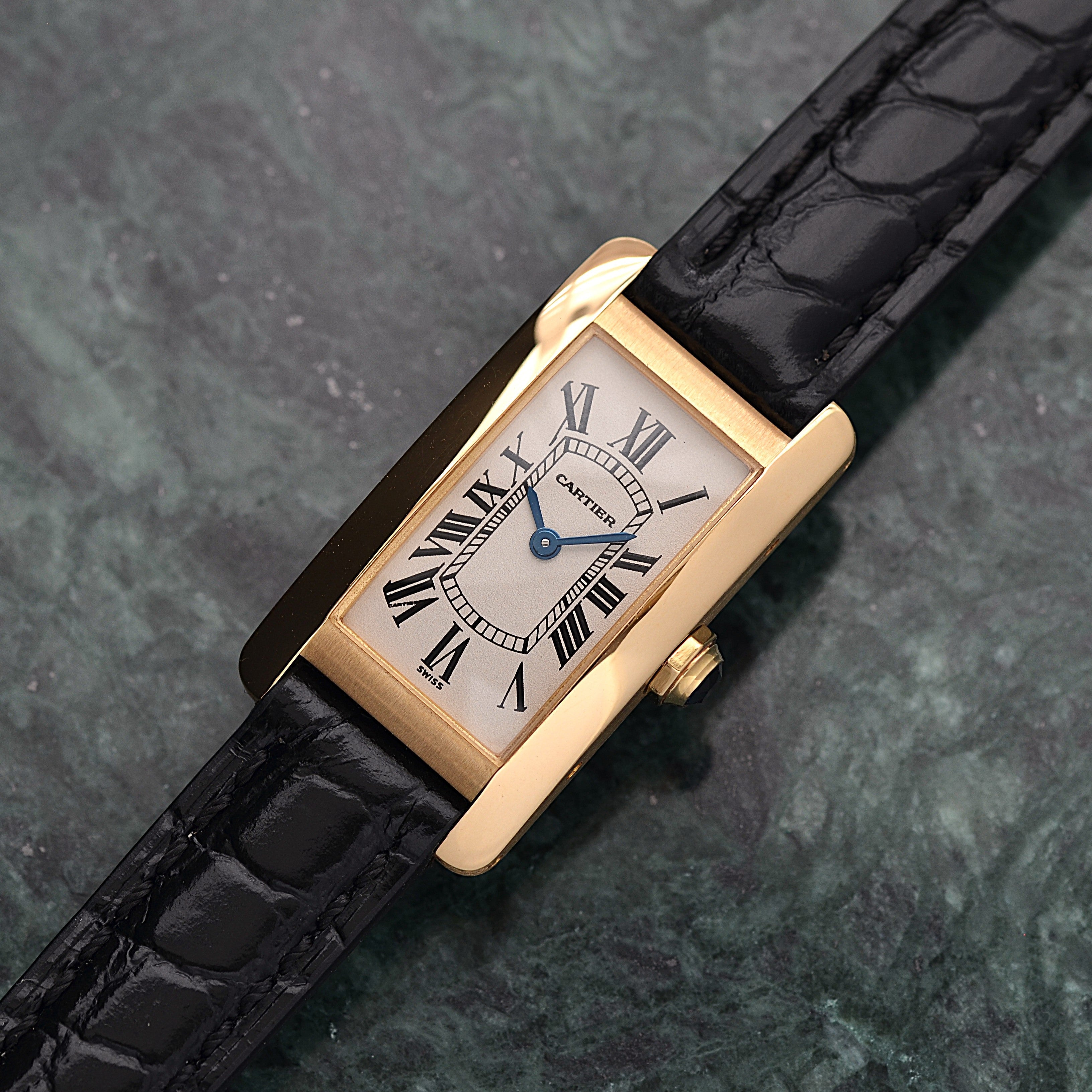 【Cartier】カルティエ タンクアメリカン SM18KYG 付属品付き カルティエコンプリートサービス済み