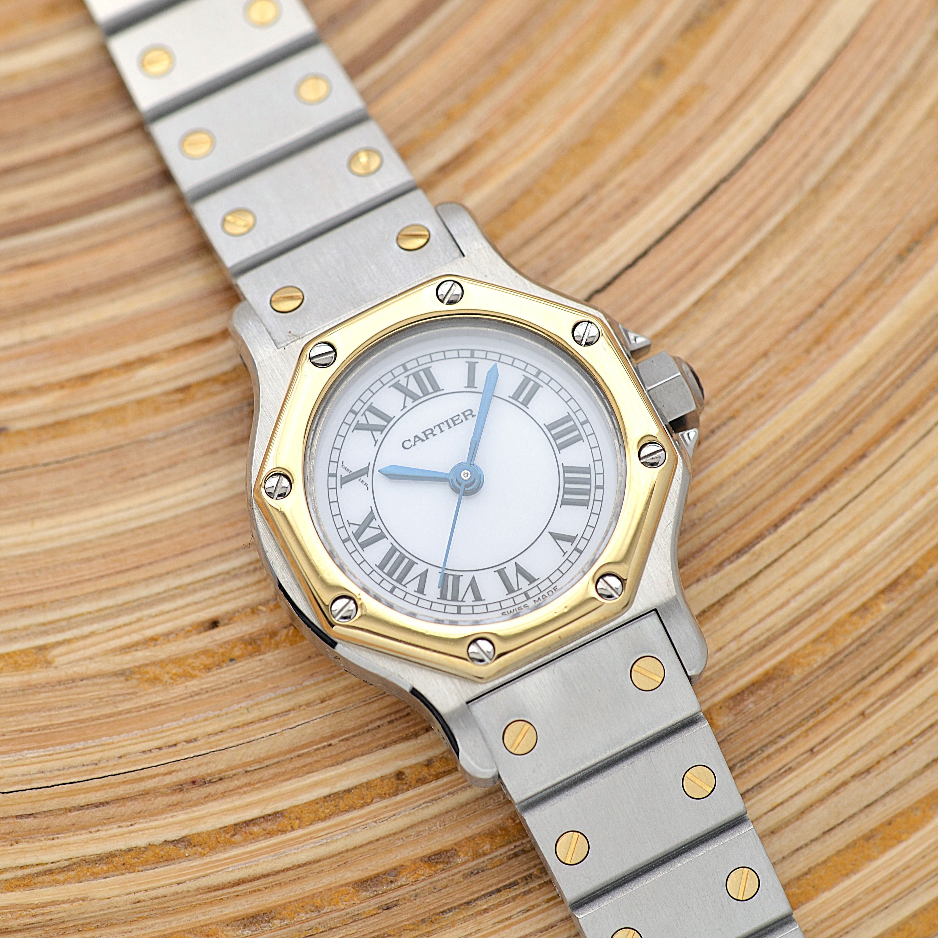 【Cartier】カルティエ サントスオクタゴンSM 18KYG×SS 永久保証書付き