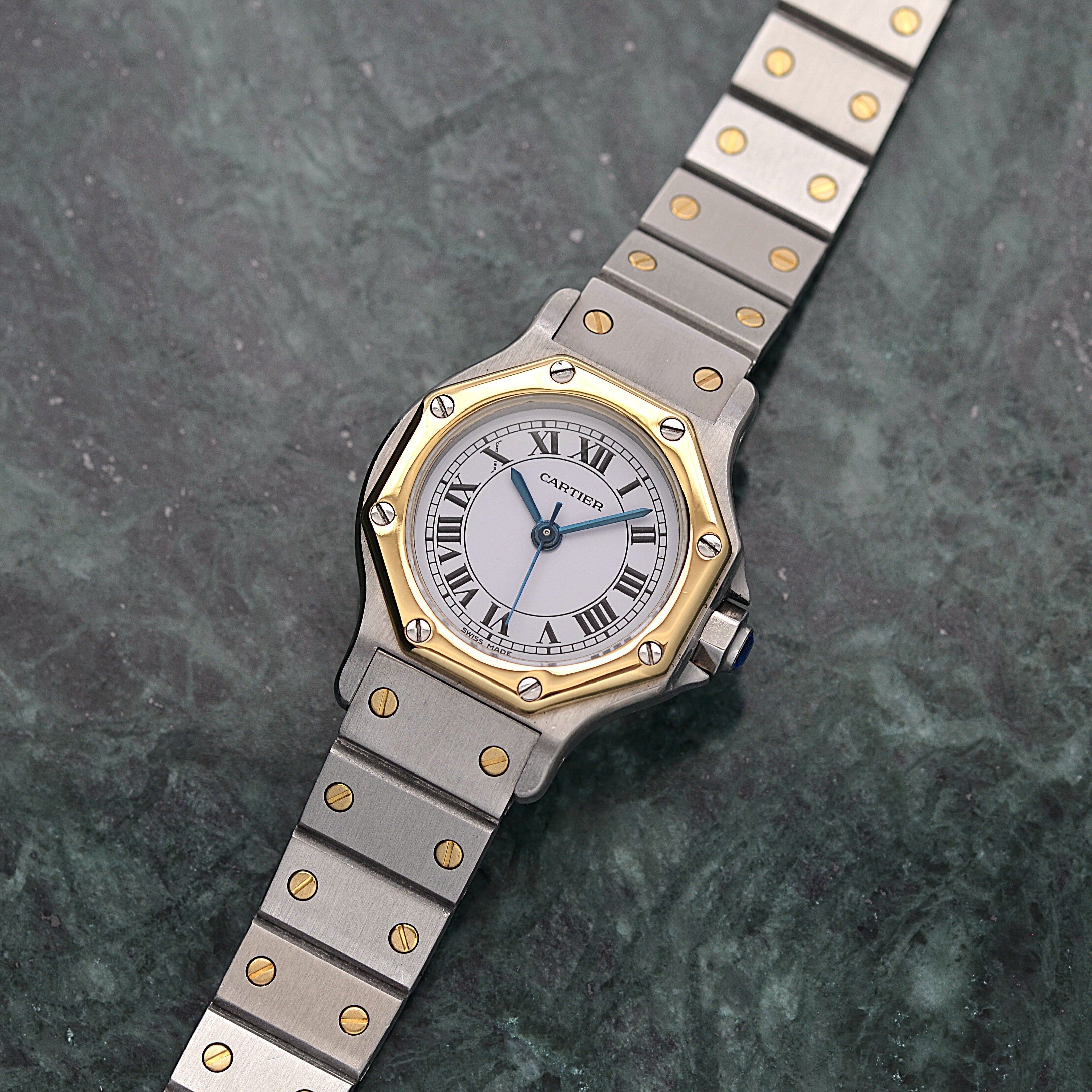 【Cartier】カルティエ サントスオクタゴンSM 18KYG×SS 「SWISS MADE」表記
