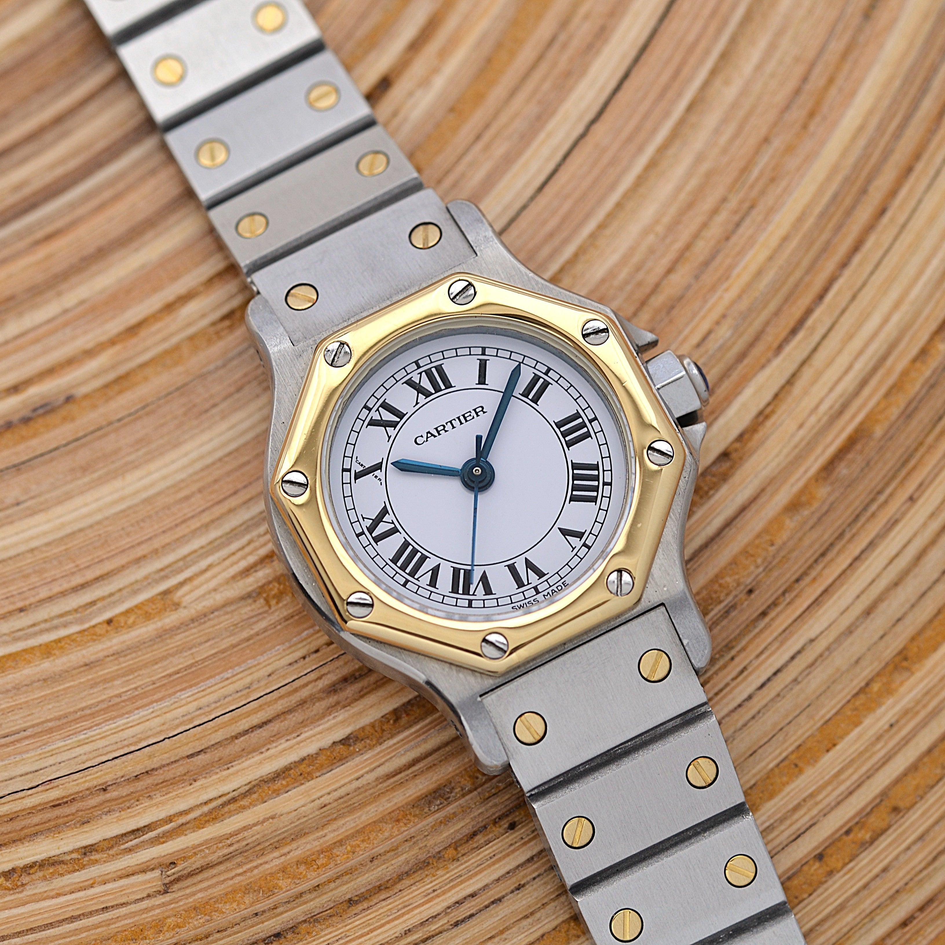 【Cartier】カルティエ サントスオクタゴンSM 18KYG×SS 「SWISS MADE」表記