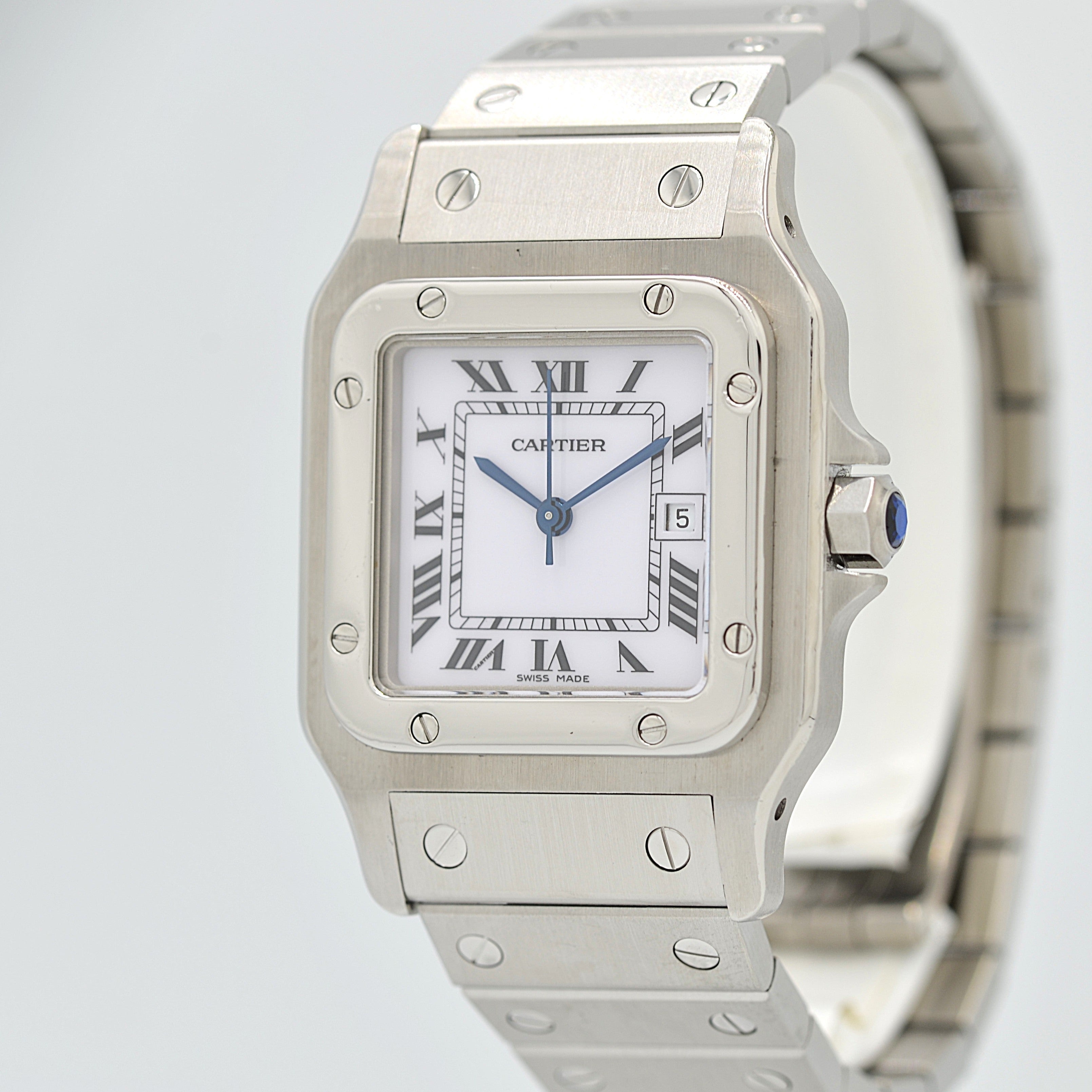 【Cartier】カルティエ サントスガルベLM ステンレス 付属品付き カルティエコンプリートサービス済み