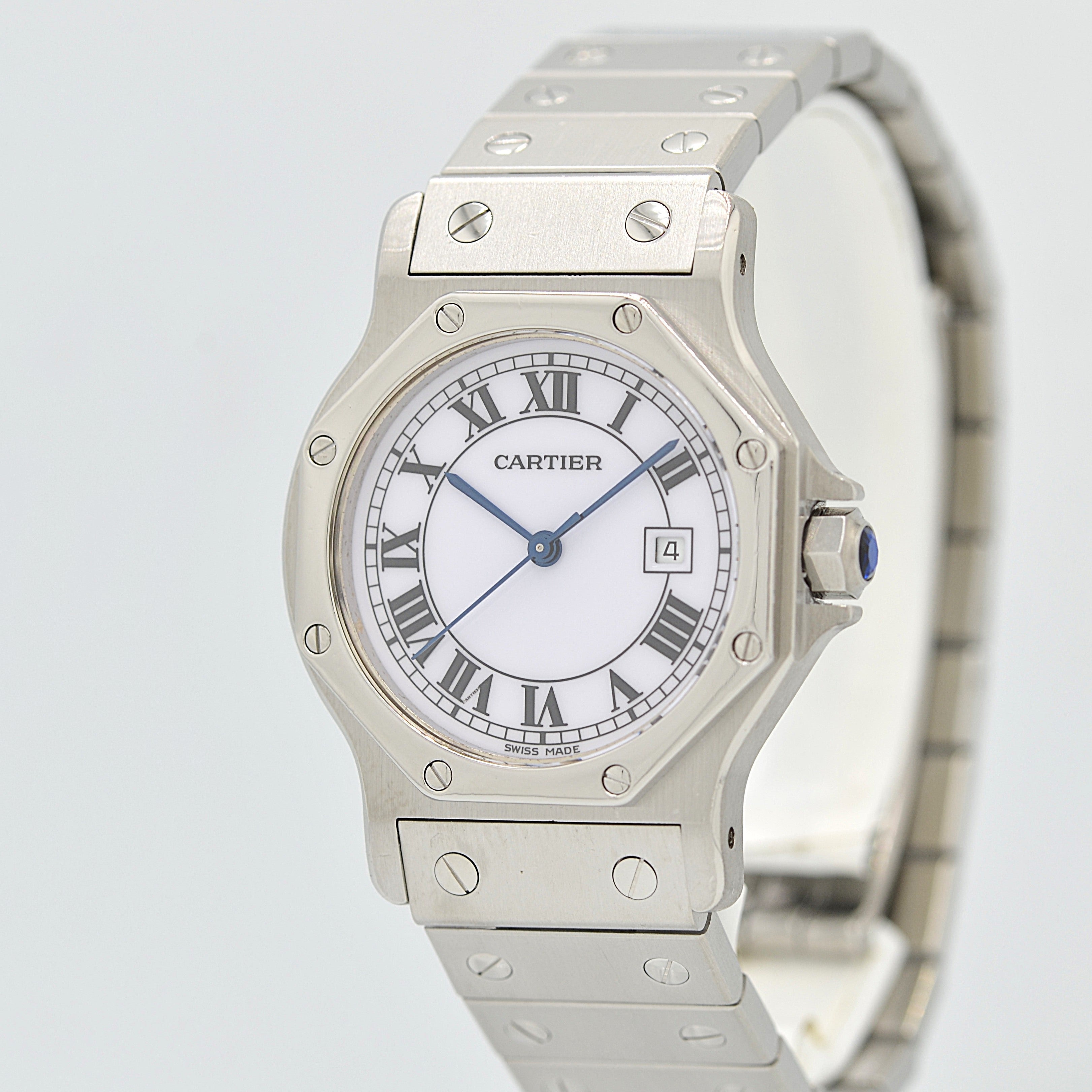 [Cartier] Cartier Santos Octagon LM Stainless Steel Folding Buckle Cartier Complete Service