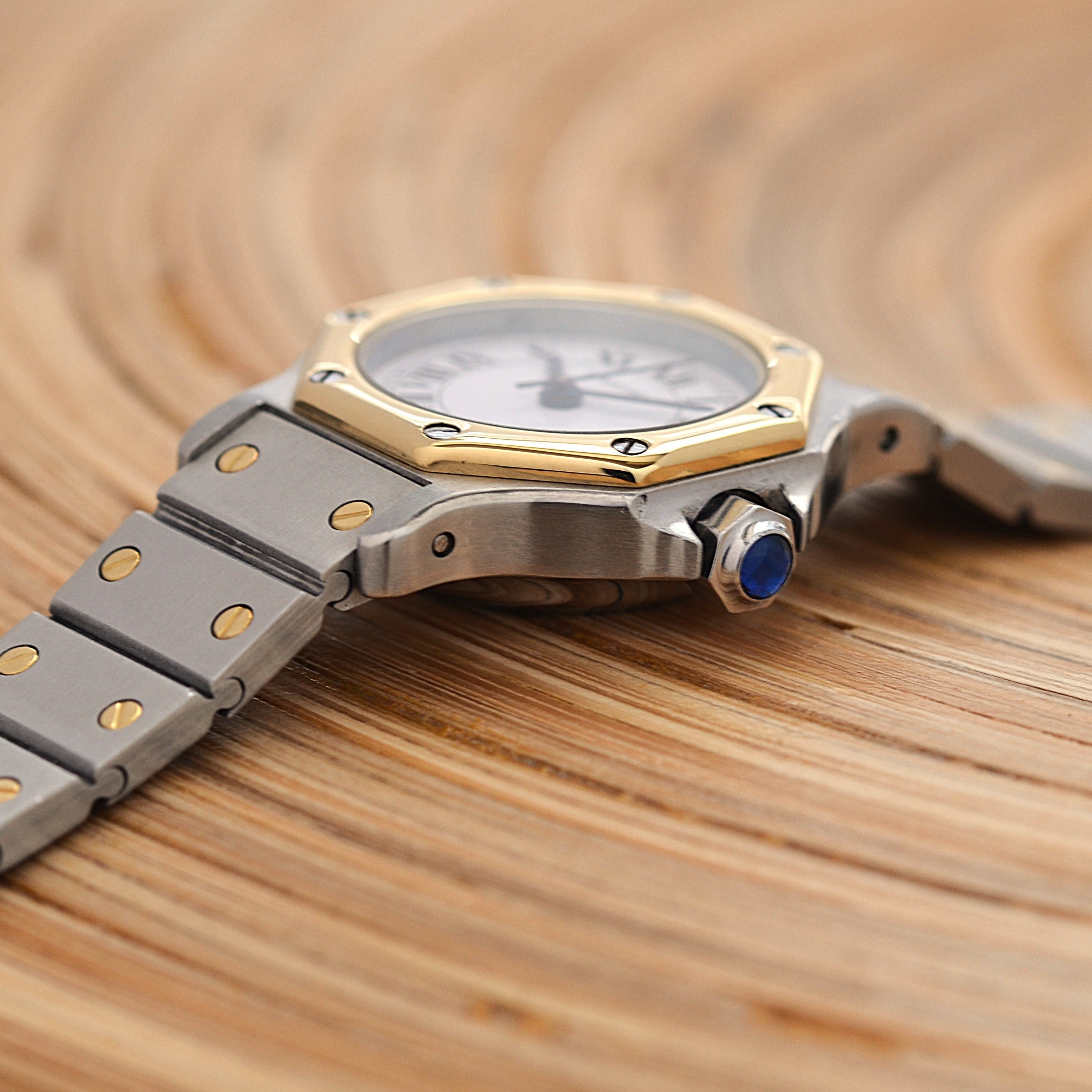 【Cartier】カルティエ サントスオクタゴンSM 18KYG×SS 「SWISS MADE」表記