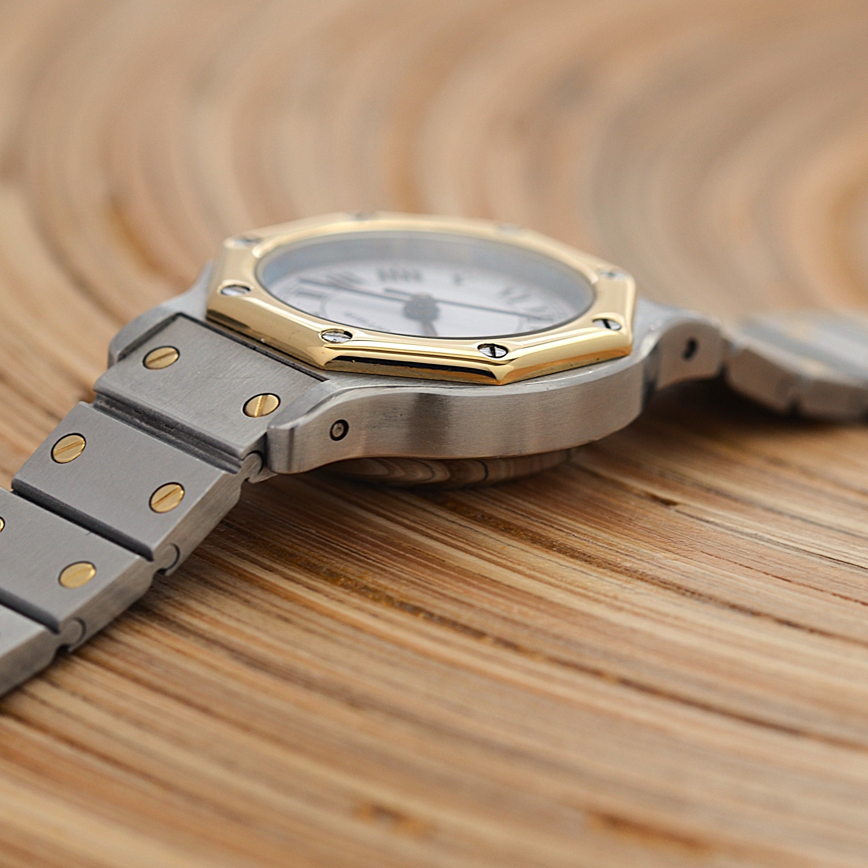 【Cartier】カルティエ サントスオクタゴンSM 18KYG×SS 「SWISS MADE」表記