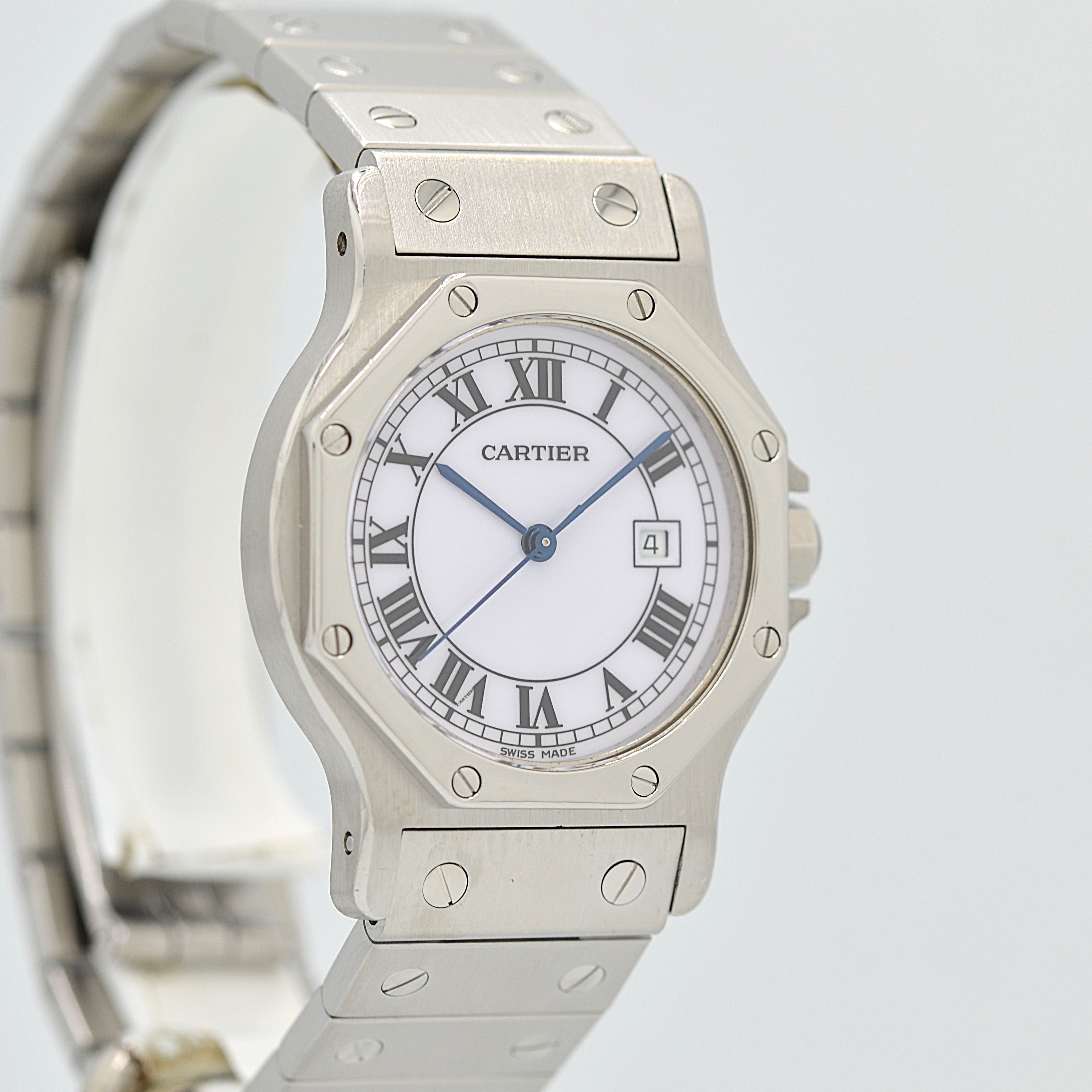 [Cartier] Cartier Santos Octagon LM Stainless Steel Folding Buckle Cartier Complete Service