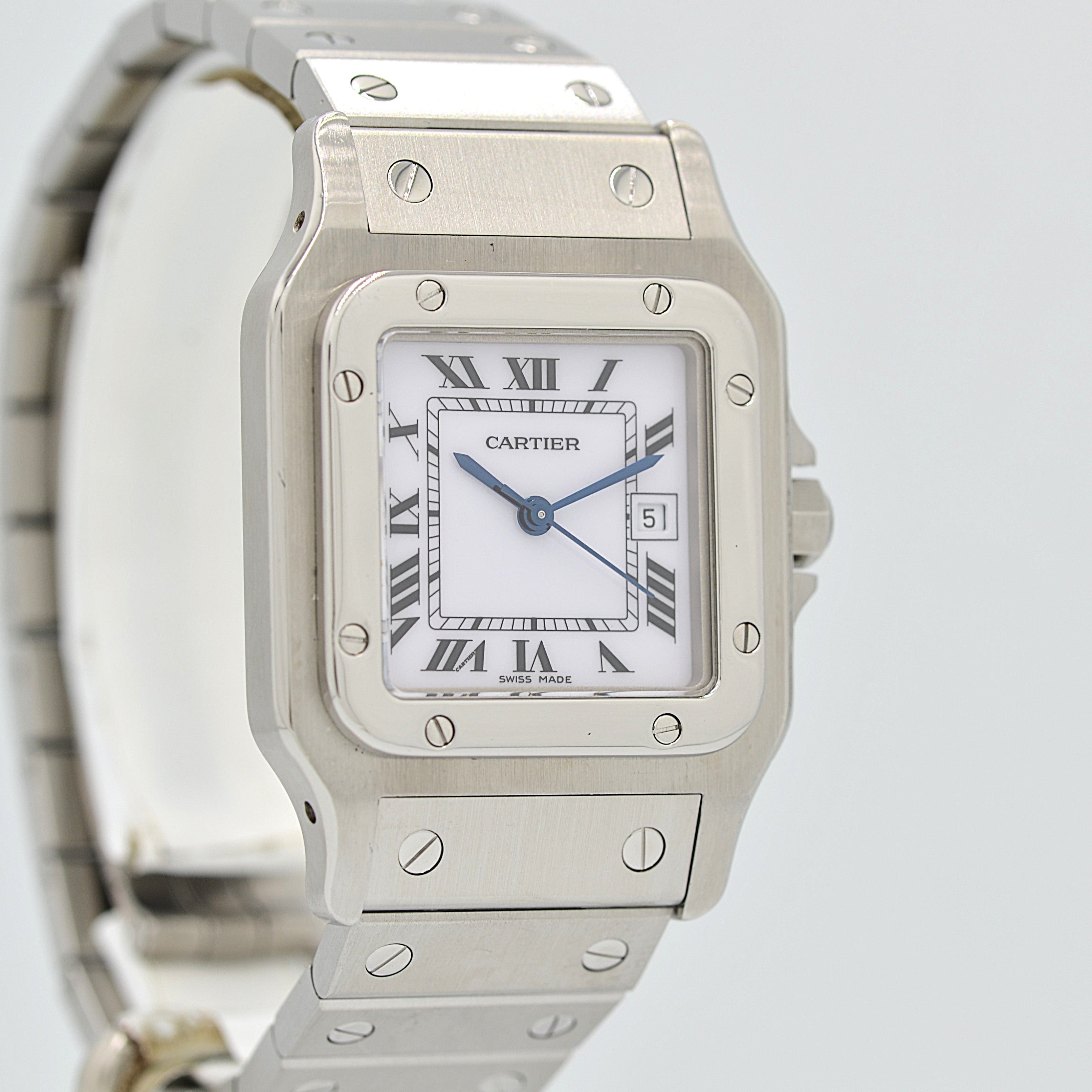 【Cartier】カルティエ サントスガルベLM ステンレス 付属品付き カルティエコンプリートサービス済み