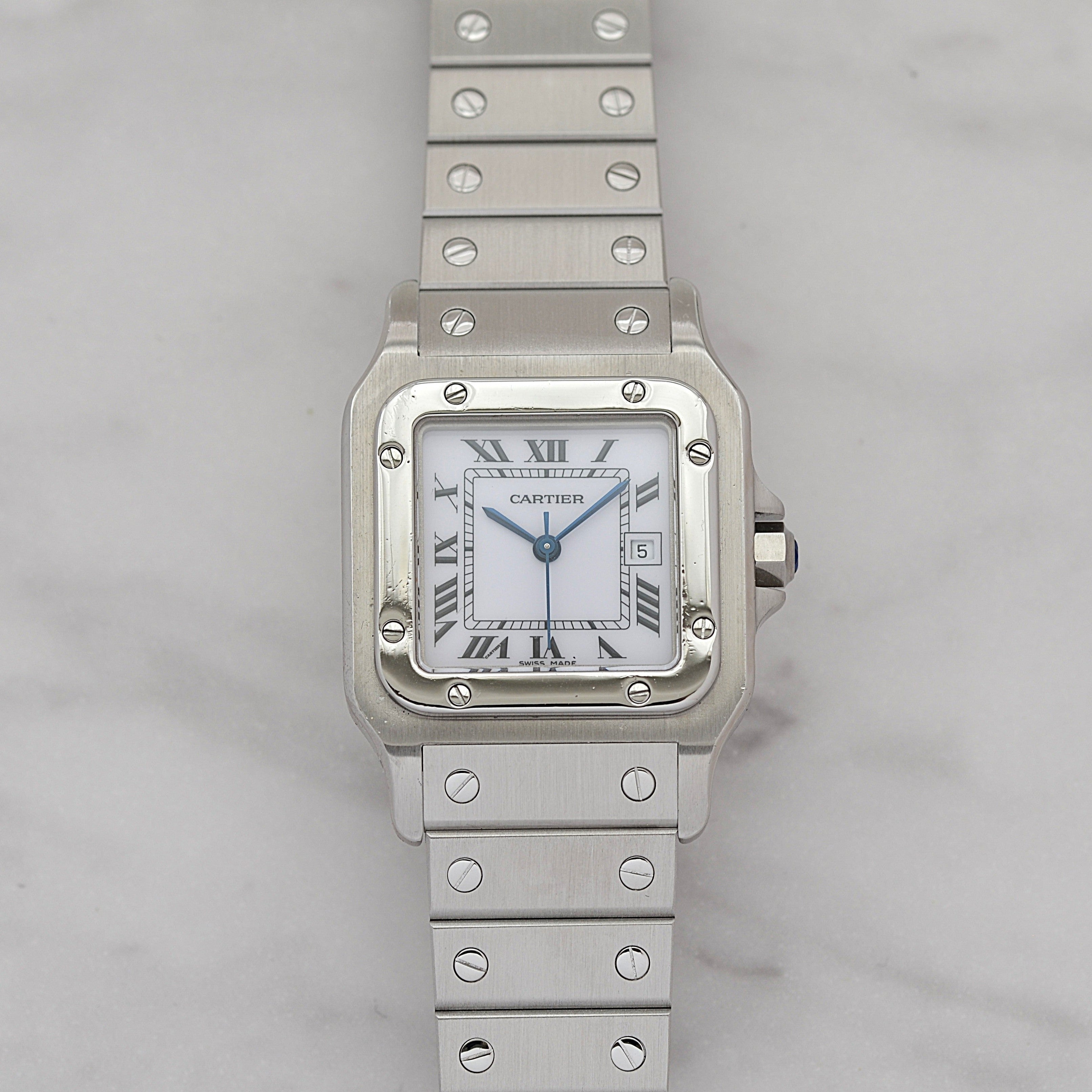 【Cartier】カルティエ サントスガルベLM ステンレス 付属品付き カルティエコンプリートサービス済み