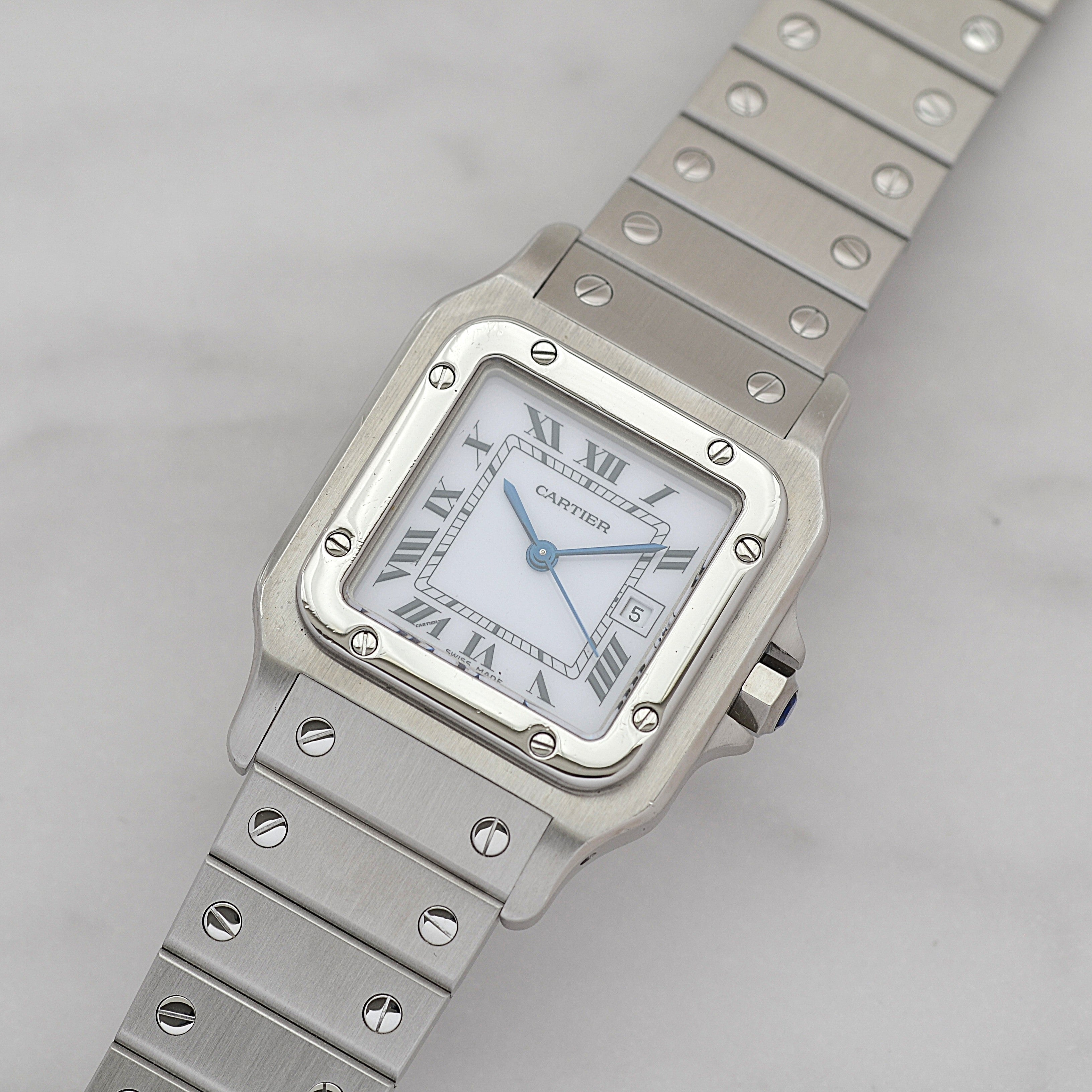 【Cartier】カルティエ サントスガルベLM ステンレス 付属品付き カルティエコンプリートサービス済み