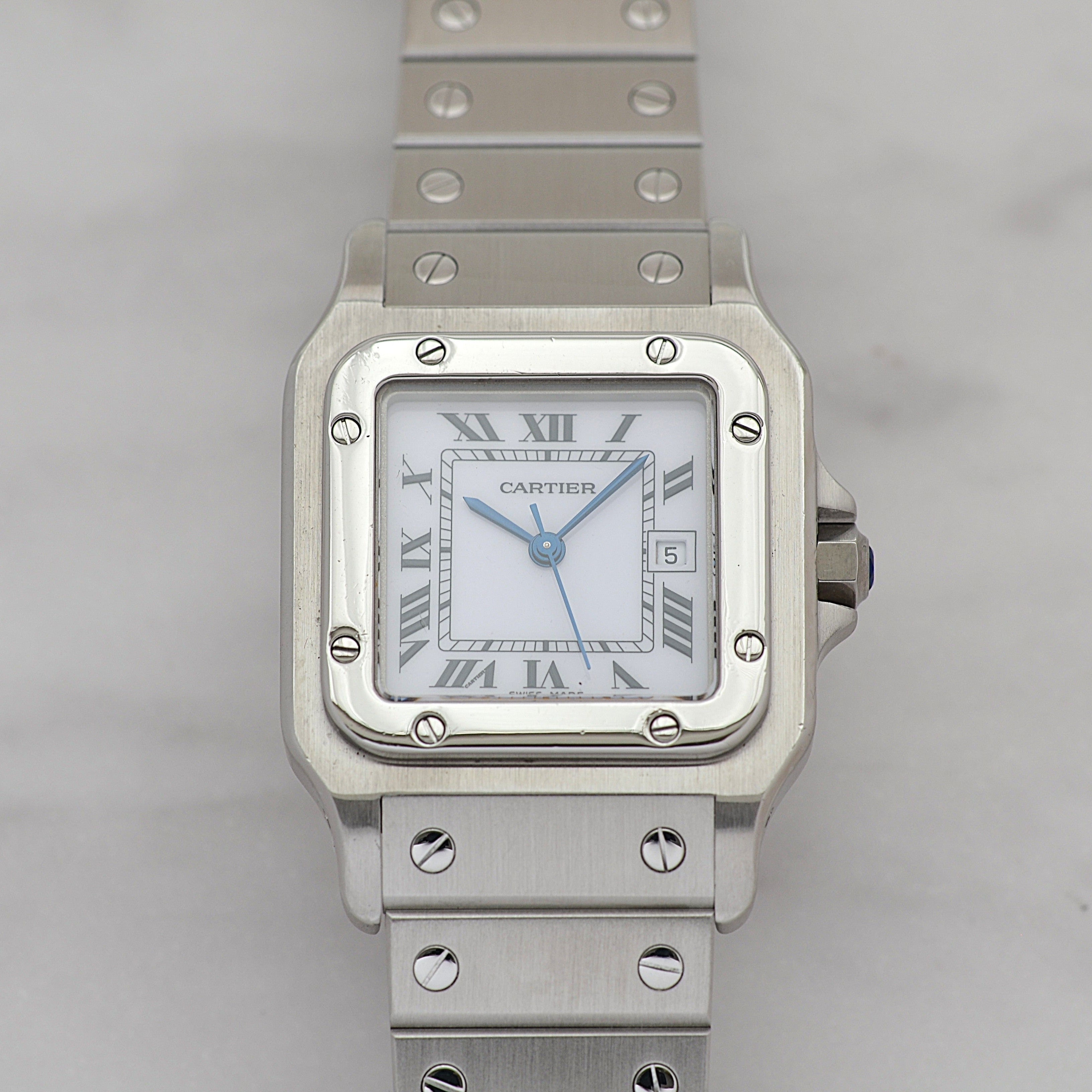 【Cartier】カルティエ サントスガルベLM ステンレス 付属品付き カルティエコンプリートサービス済み