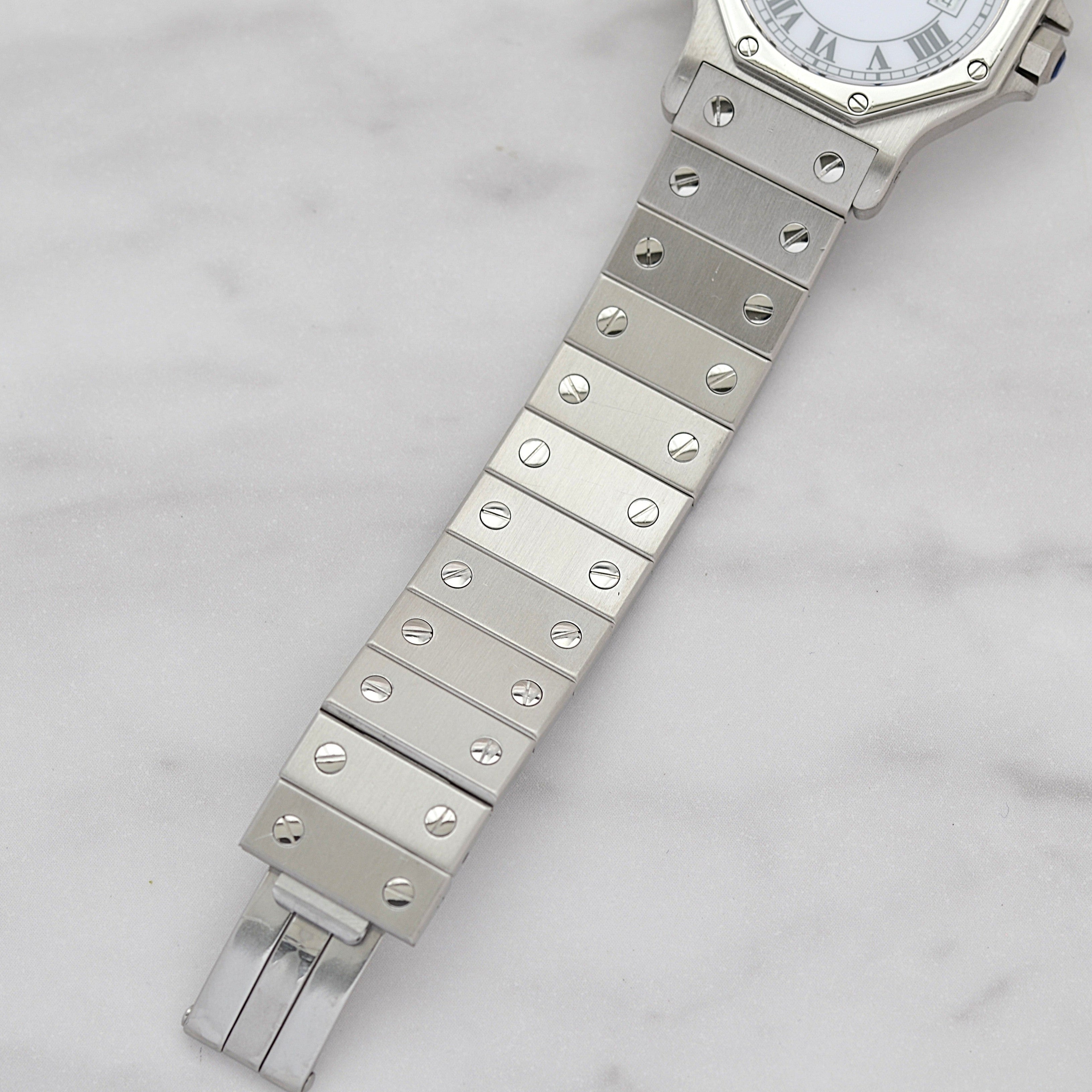 [Cartier] Cartier Santos Octagon LM Stainless Steel Folding Buckle Cartier Complete Service