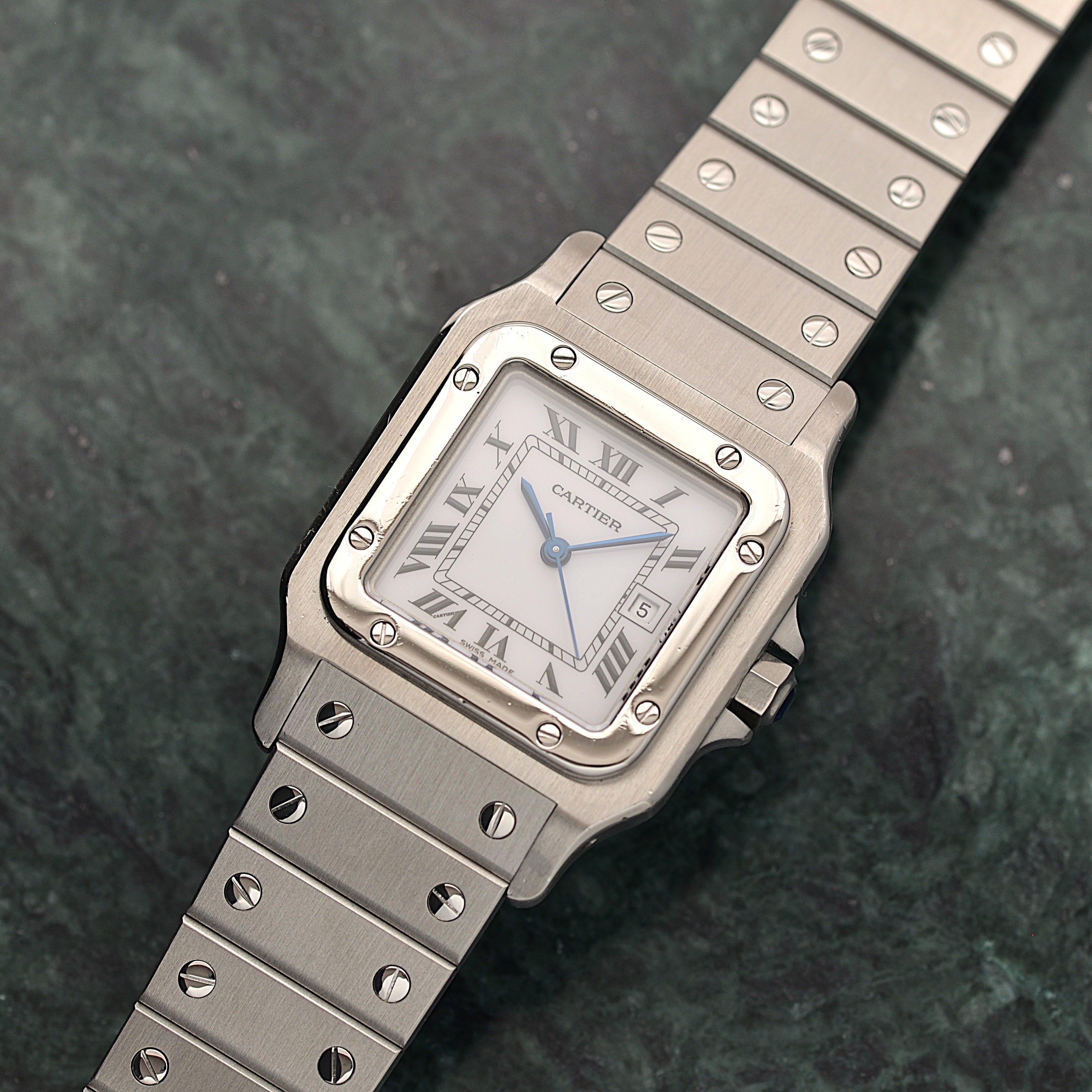 【Cartier】カルティエ サントスガルベLM ステンレス 付属品付き カルティエコンプリートサービス済み