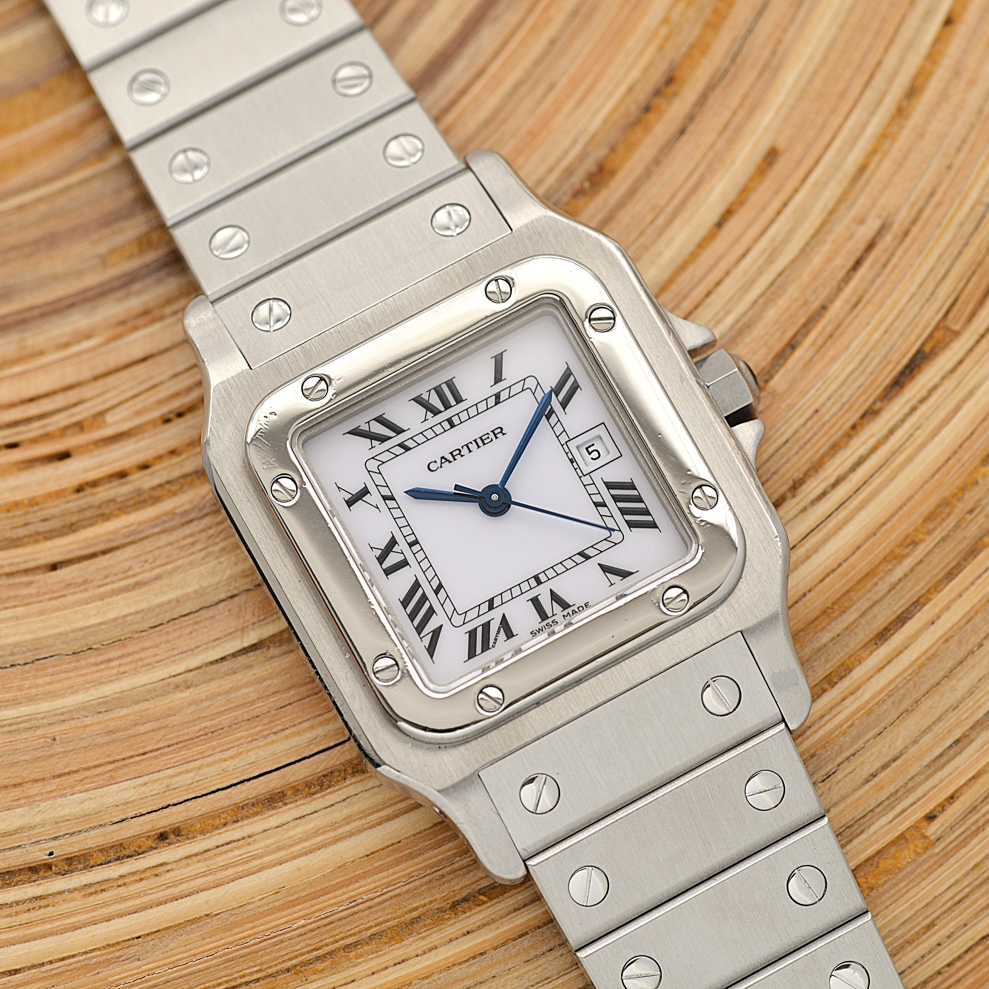 【Cartier】カルティエ サントスガルベLM ステンレス 付属品付き カルティエコンプリートサービス済み