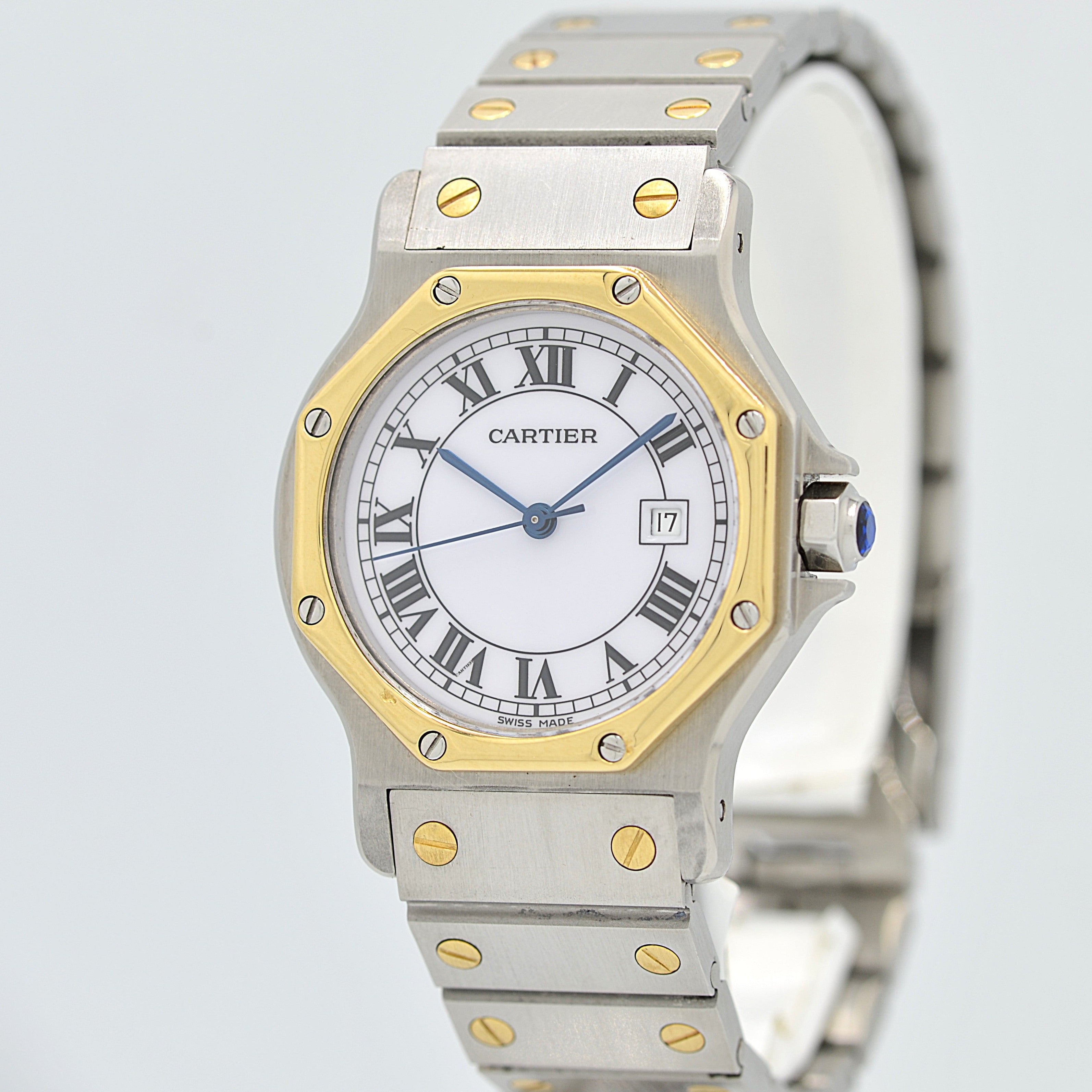 【Cartier】カルティエ サントスオクタゴンLM 18KYG×SS SWISS MADE 表記
