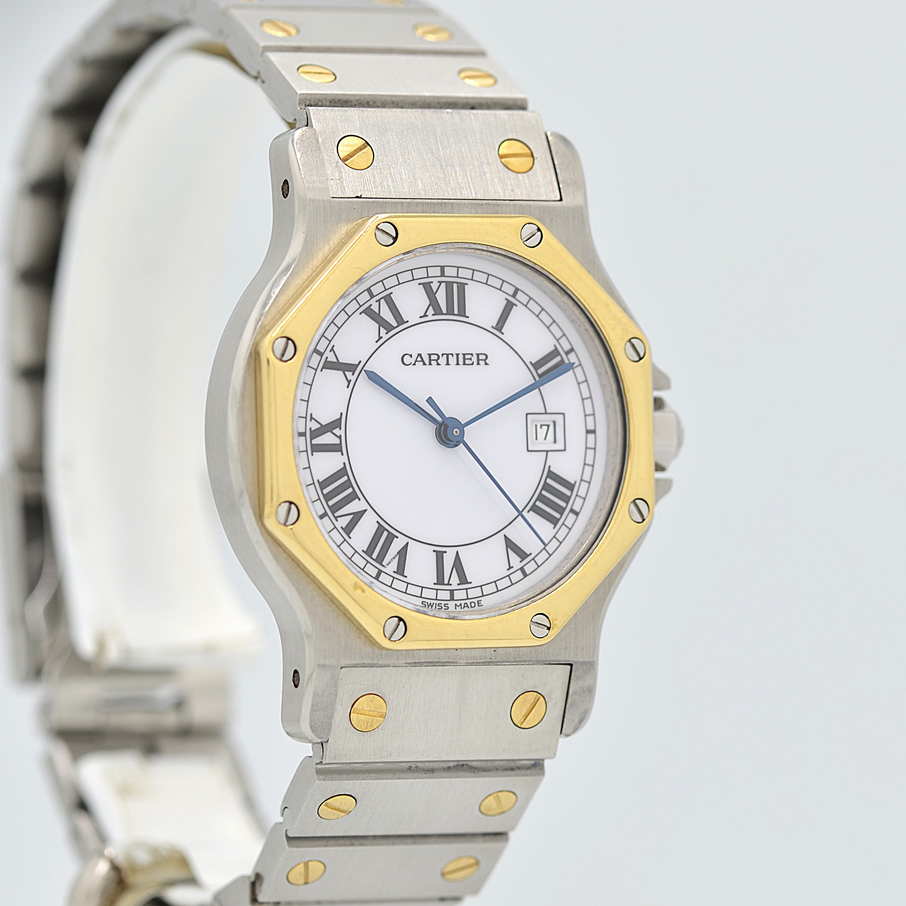 【Cartier】カルティエ サントスオクタゴンLM 18KYG×SS SWISS MADE 表記