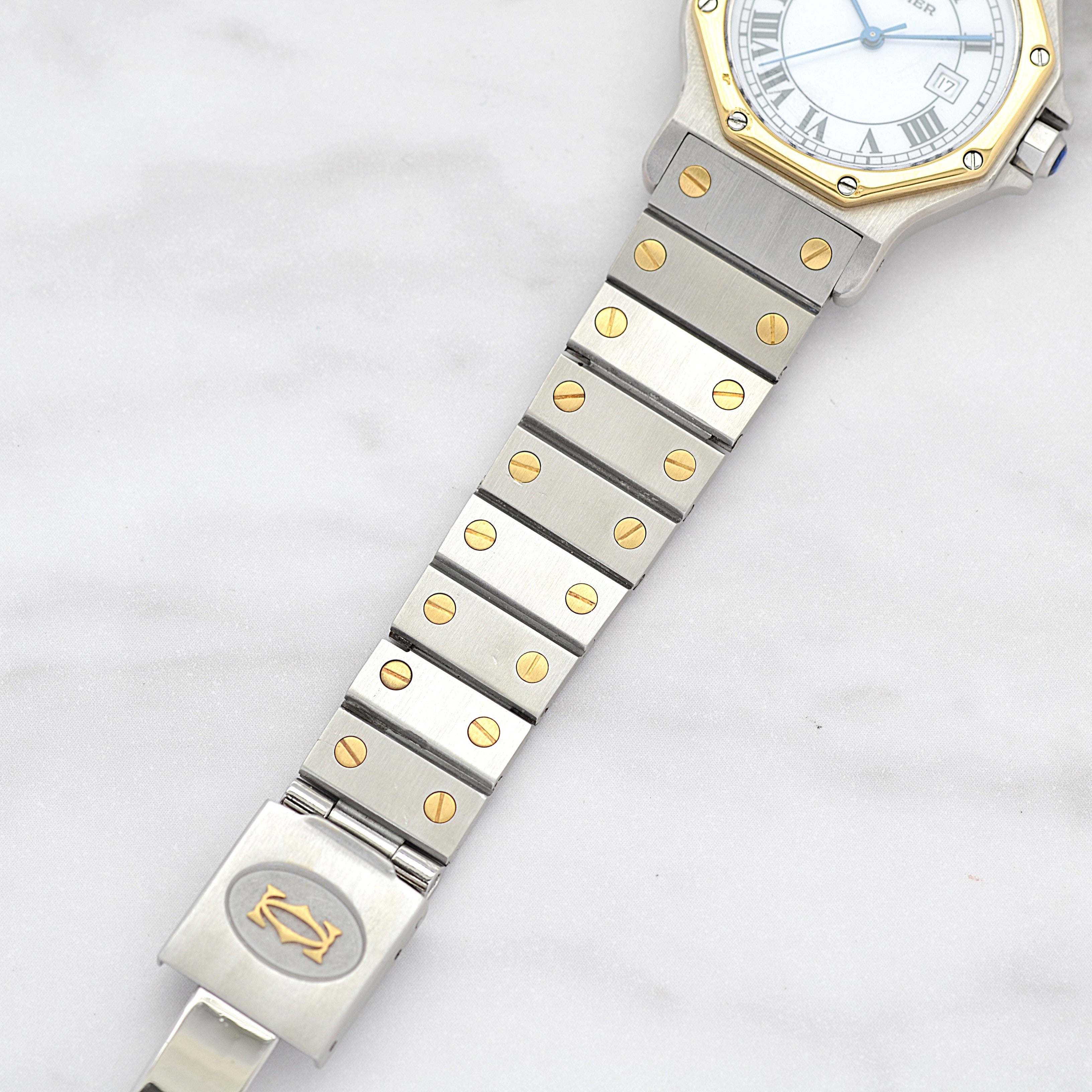 【Cartier】カルティエ サントスオクタゴンLM 18KYG×SS SWISS MADE 表記