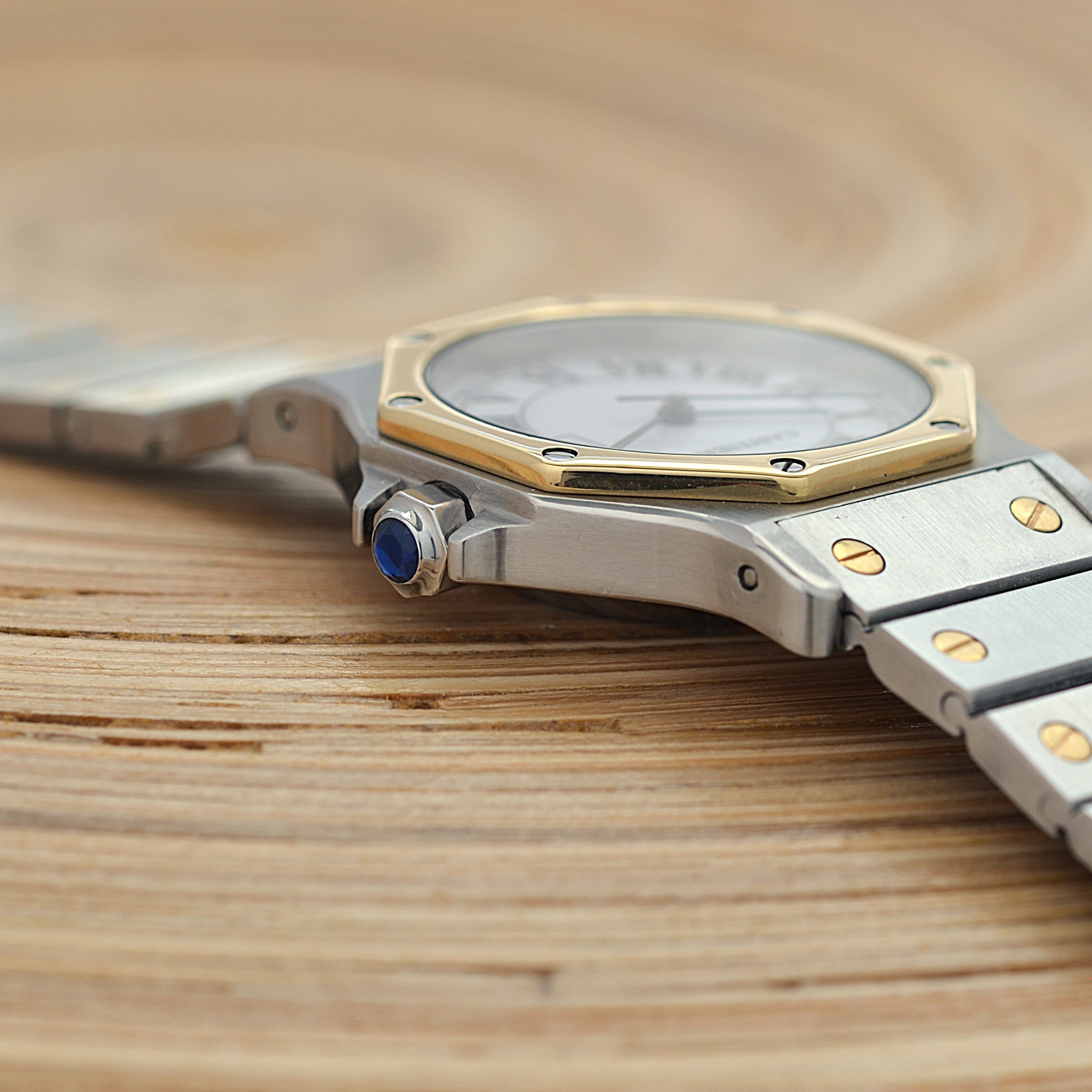 【Cartier】カルティエ サントスオクタゴンLM 18KYG×SS SWISS MADE 表記