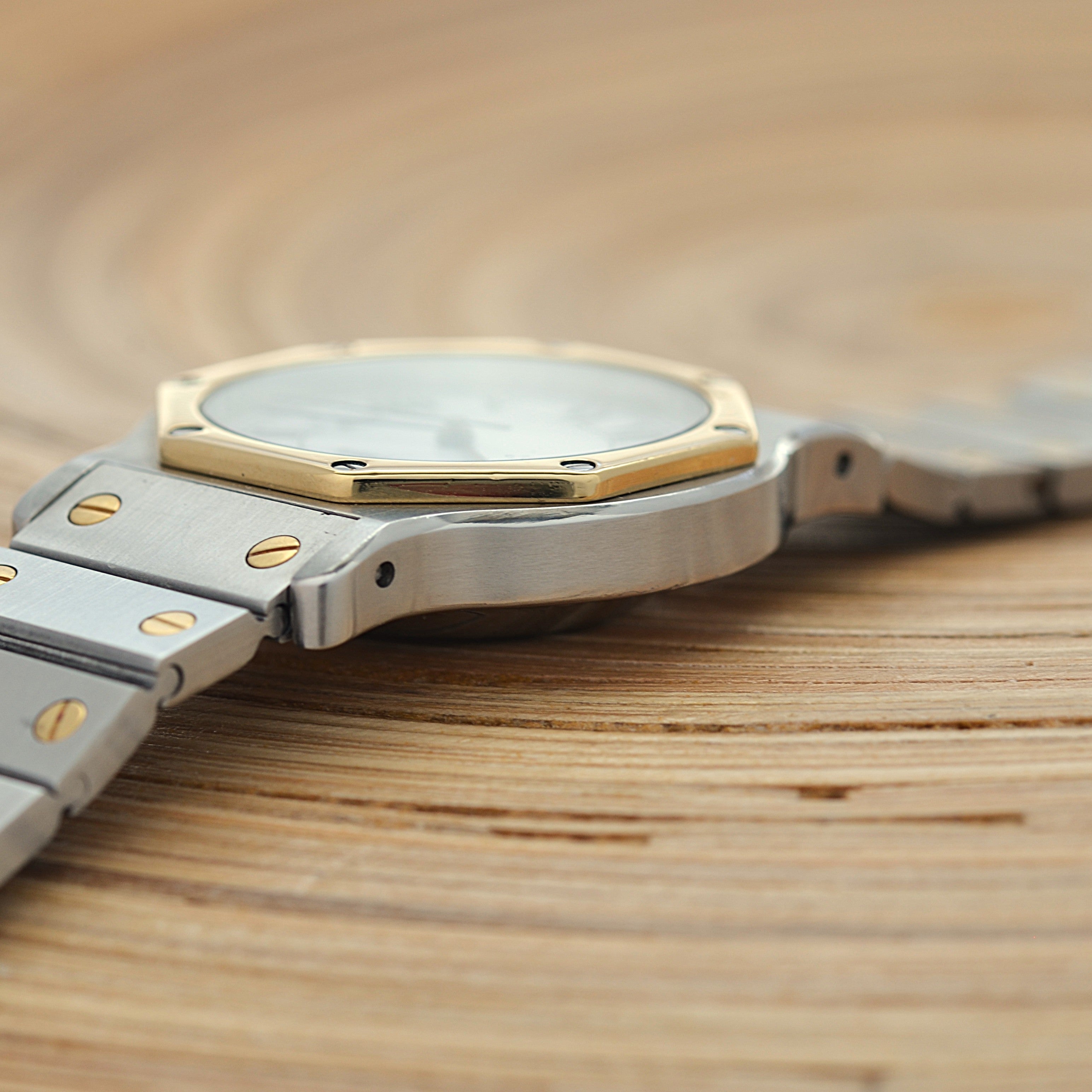 【Cartier】カルティエ サントスオクタゴンLM 18KYG×SS SWISS MADE 表記