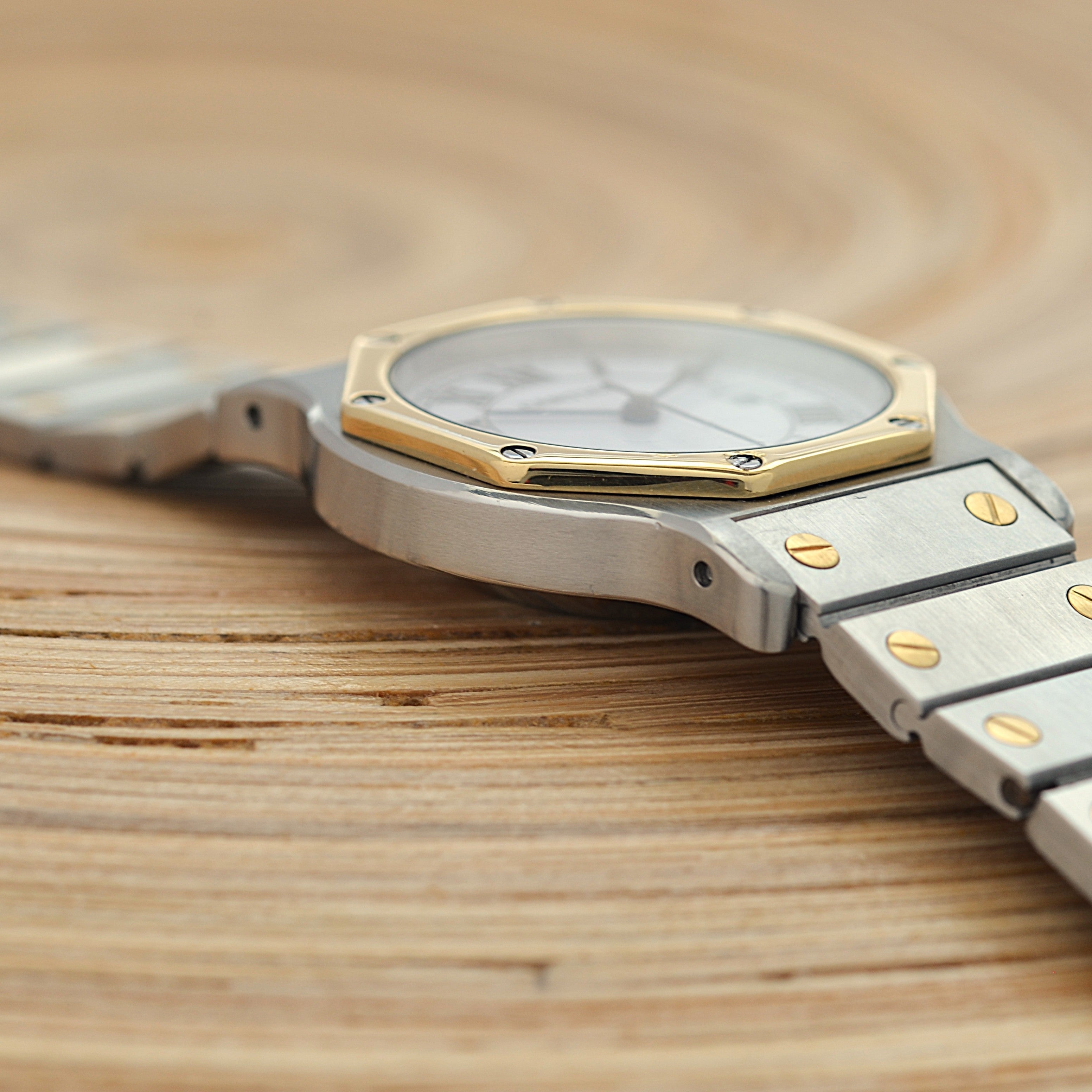 【Cartier】カルティエ サントスオクタゴンLM 18KYG×SS SWISS MADE 表記