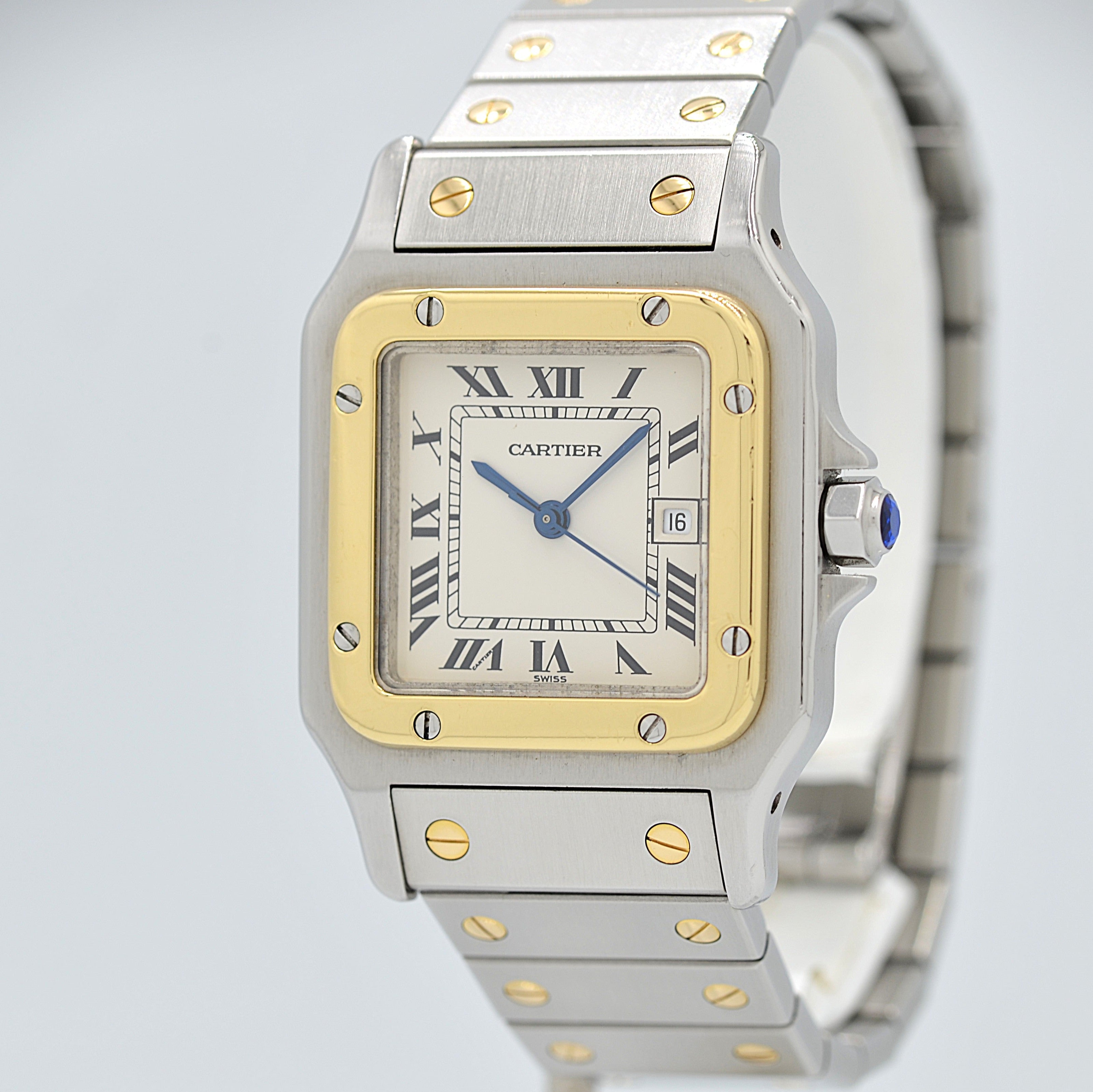 【Cartier】カルティエ サントスガルベLM 18KYG×SS 観音開きバックル