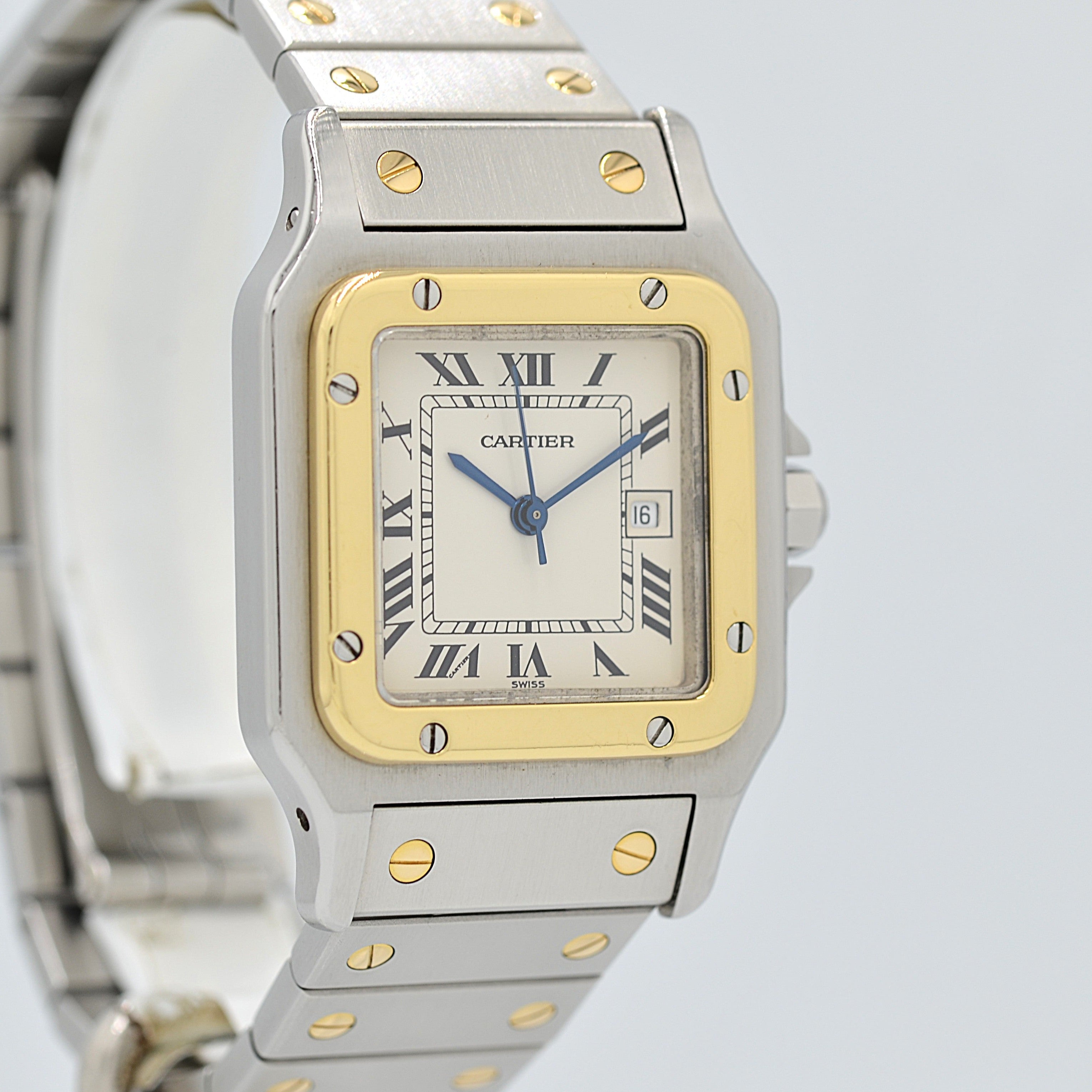 【Cartier】カルティエ サントスガルベLM 18KYG×SS 観音開きバックル