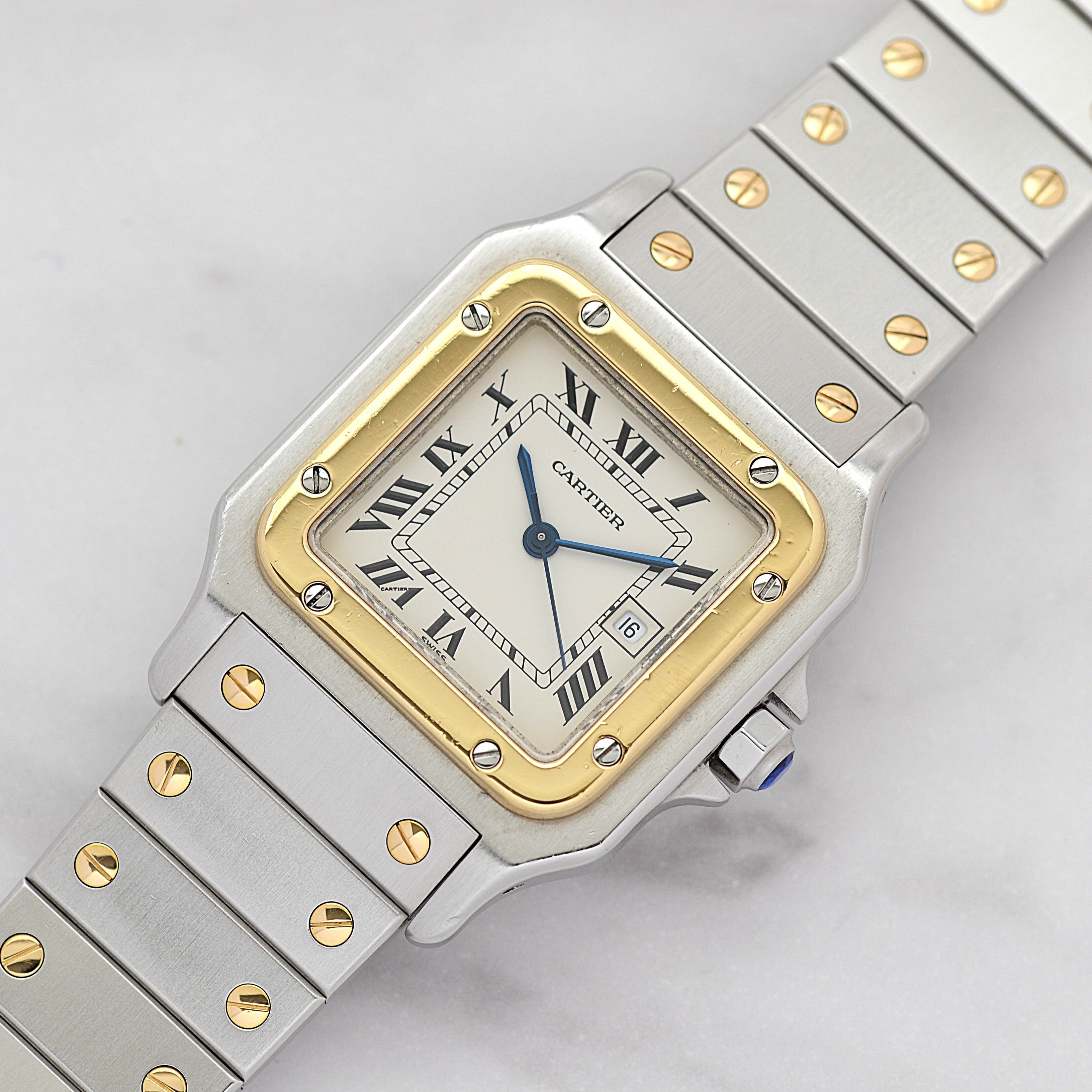 【Cartier】カルティエ サントスガルベLM 18KYG×SS 観音開きバックル